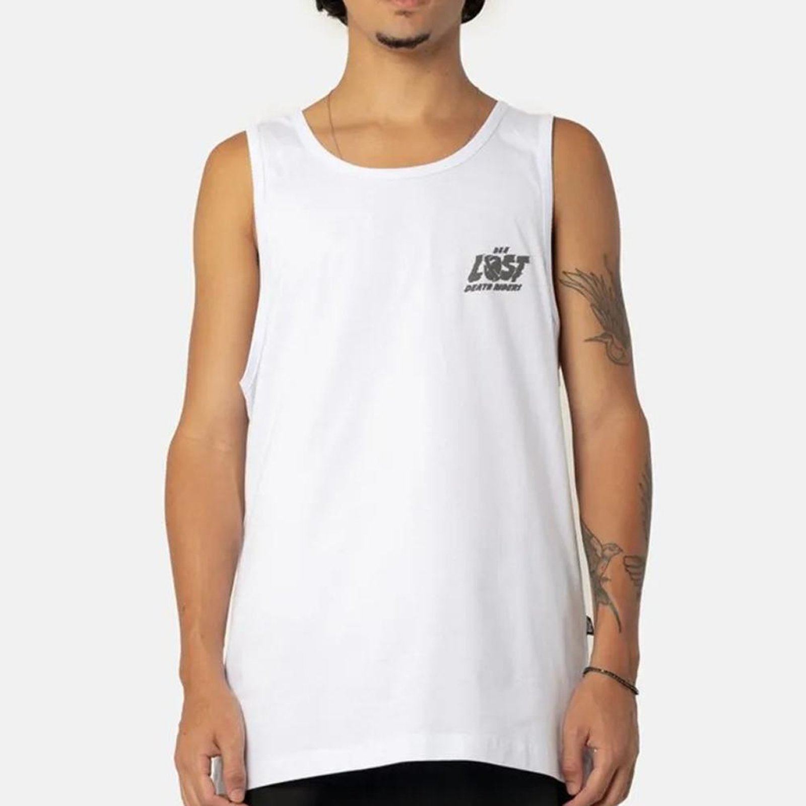 Regata Lost Logo Death Riders Club SM26 Masculina Branco