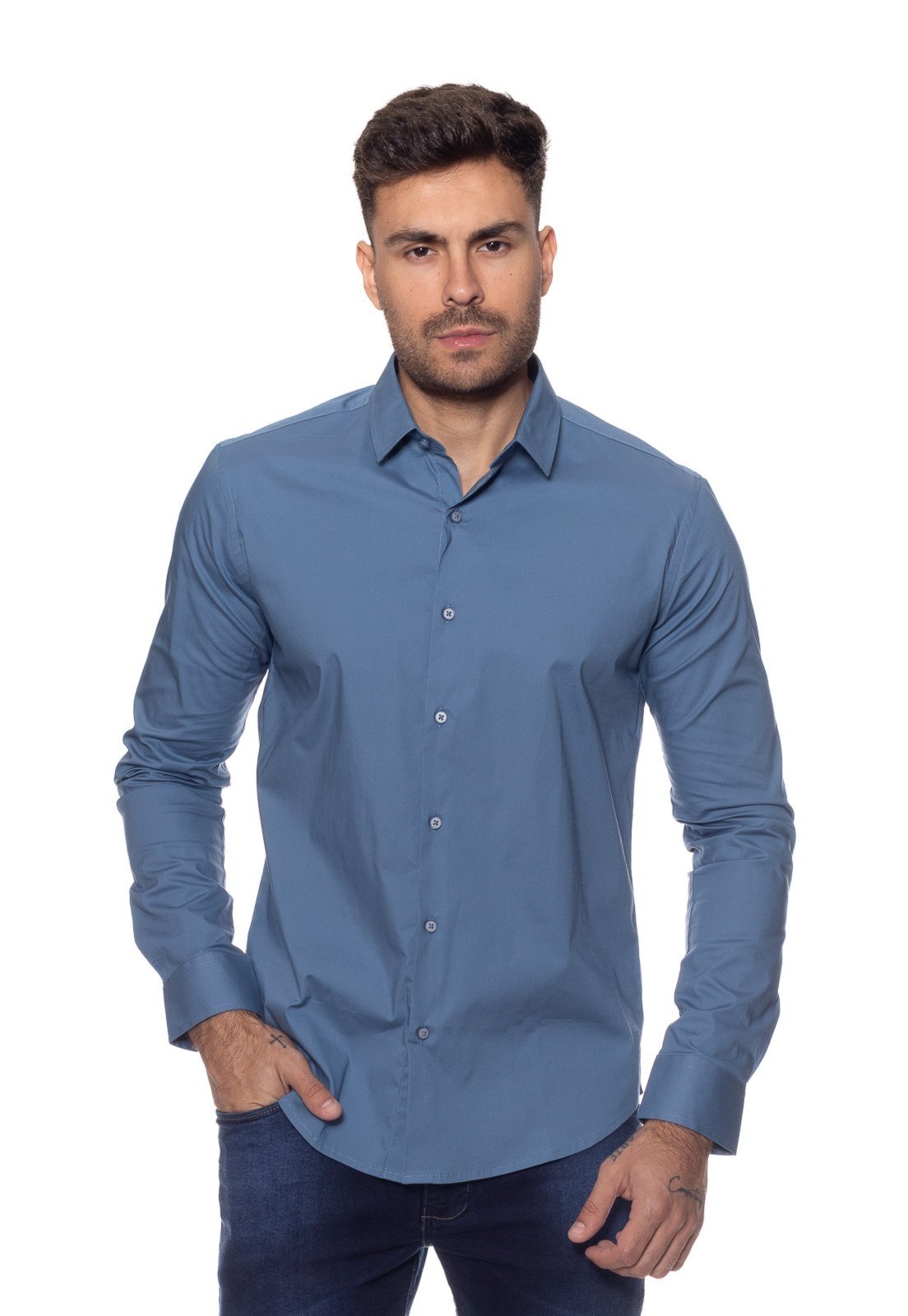 Camisa Masculina Fit Manga Longa Crocker