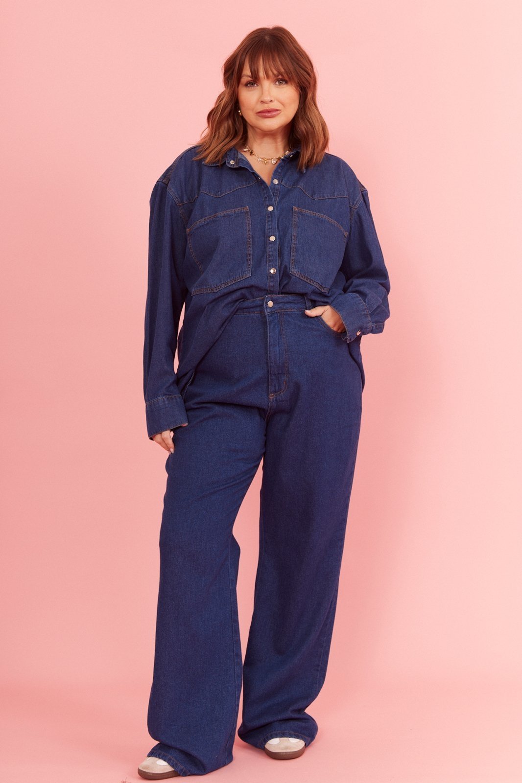 Vista 3 Camisa Jeans In Love Ariela Jens azul marinho In Love azul marinho