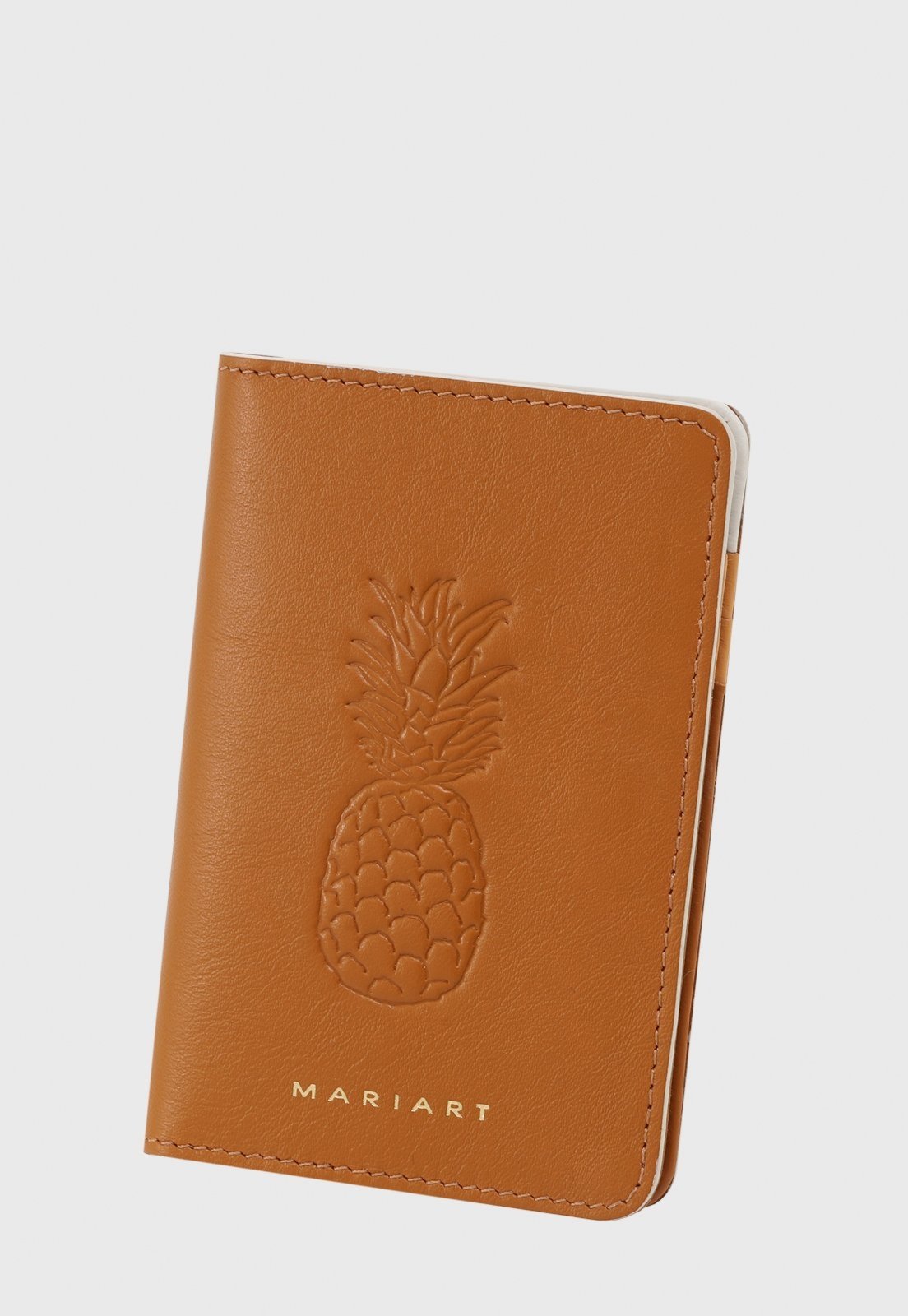 Carteira Couro Mariart Flora Amarelo Abacaxi