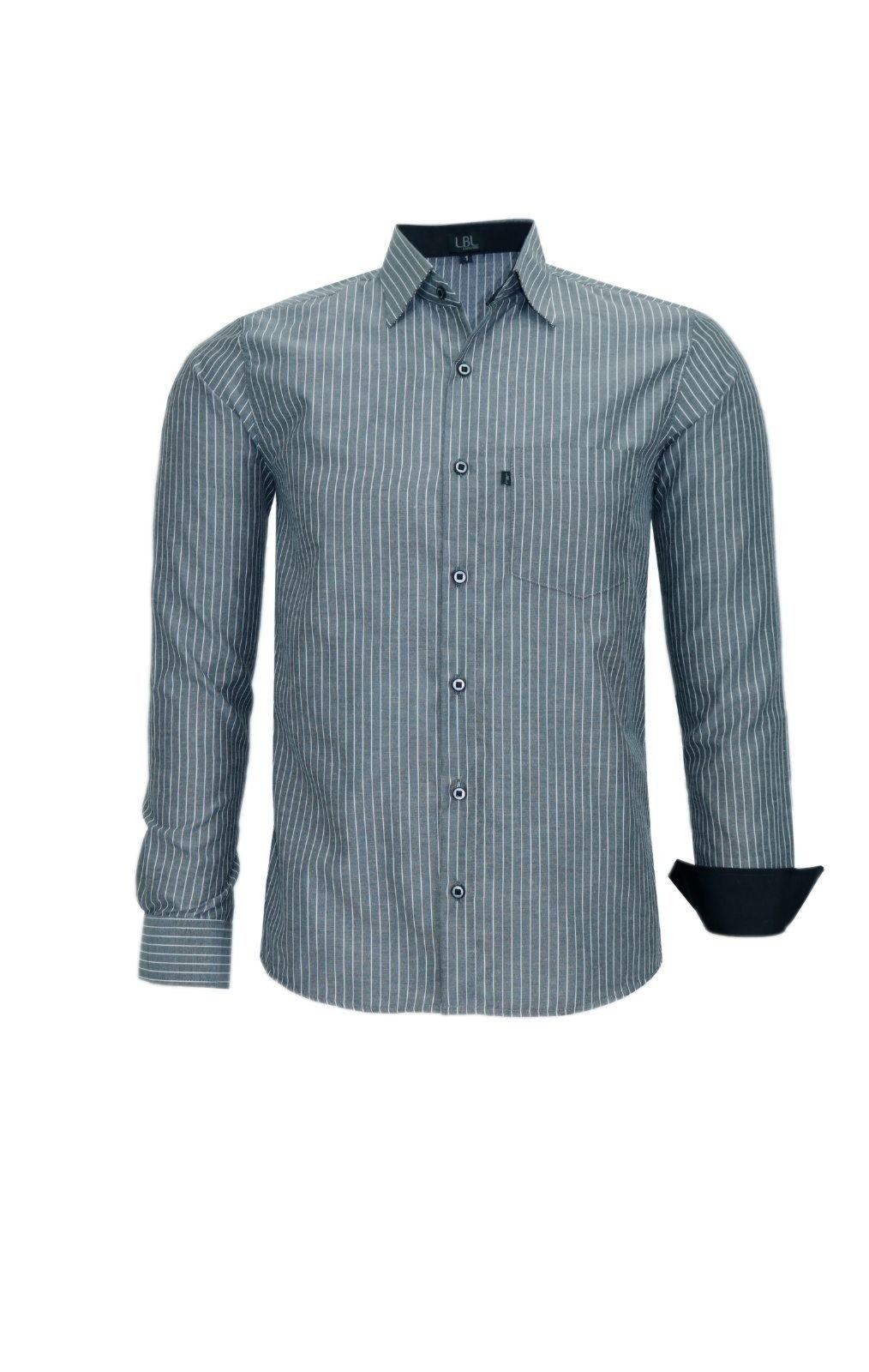 Camisa Manga Longa Lbl Comfort Tecido Misto Preto 3019