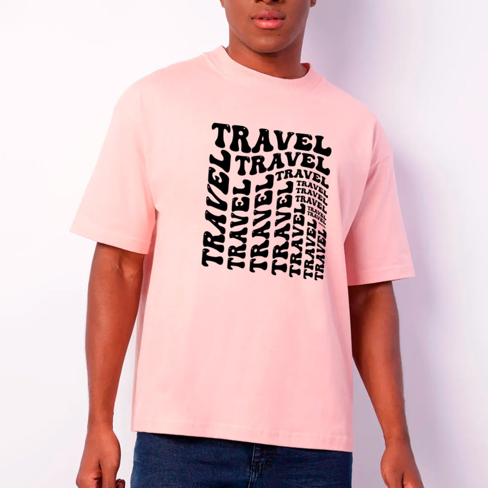 Camiseta Ousy Unissex Travel Design Exclusivo Básica Rosa
