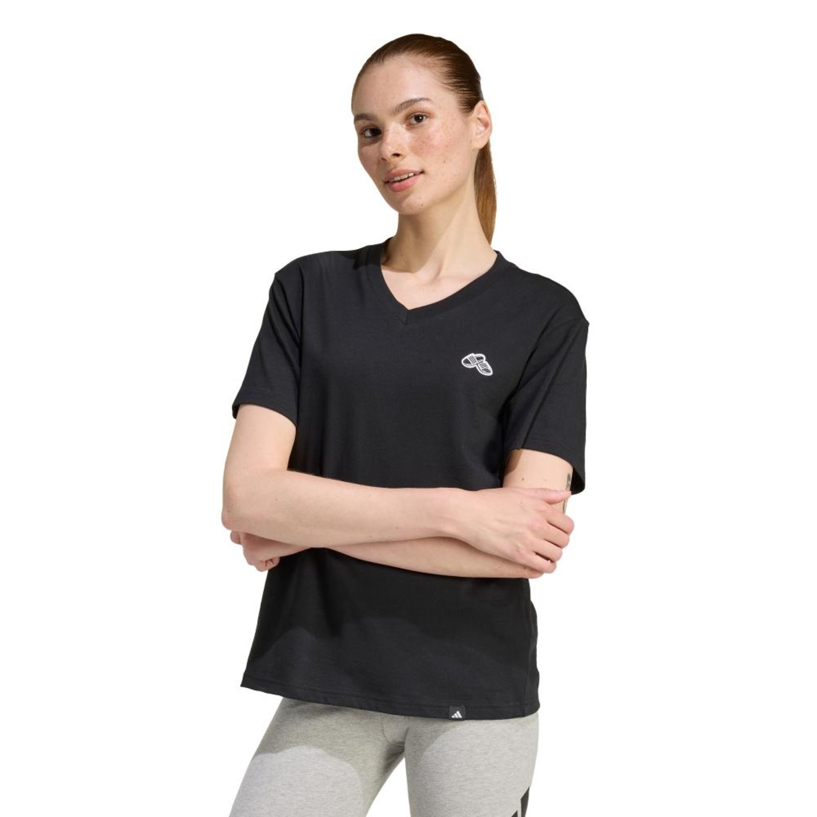 CAMISETA GOLA V ESTAMPADA SUMMER SLIDE adidas Sportswear Preto