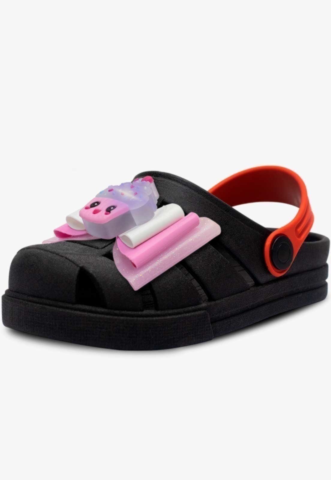 Infantil – Babuche Sandália Feminina Pópidi Menina Cupcake Preto