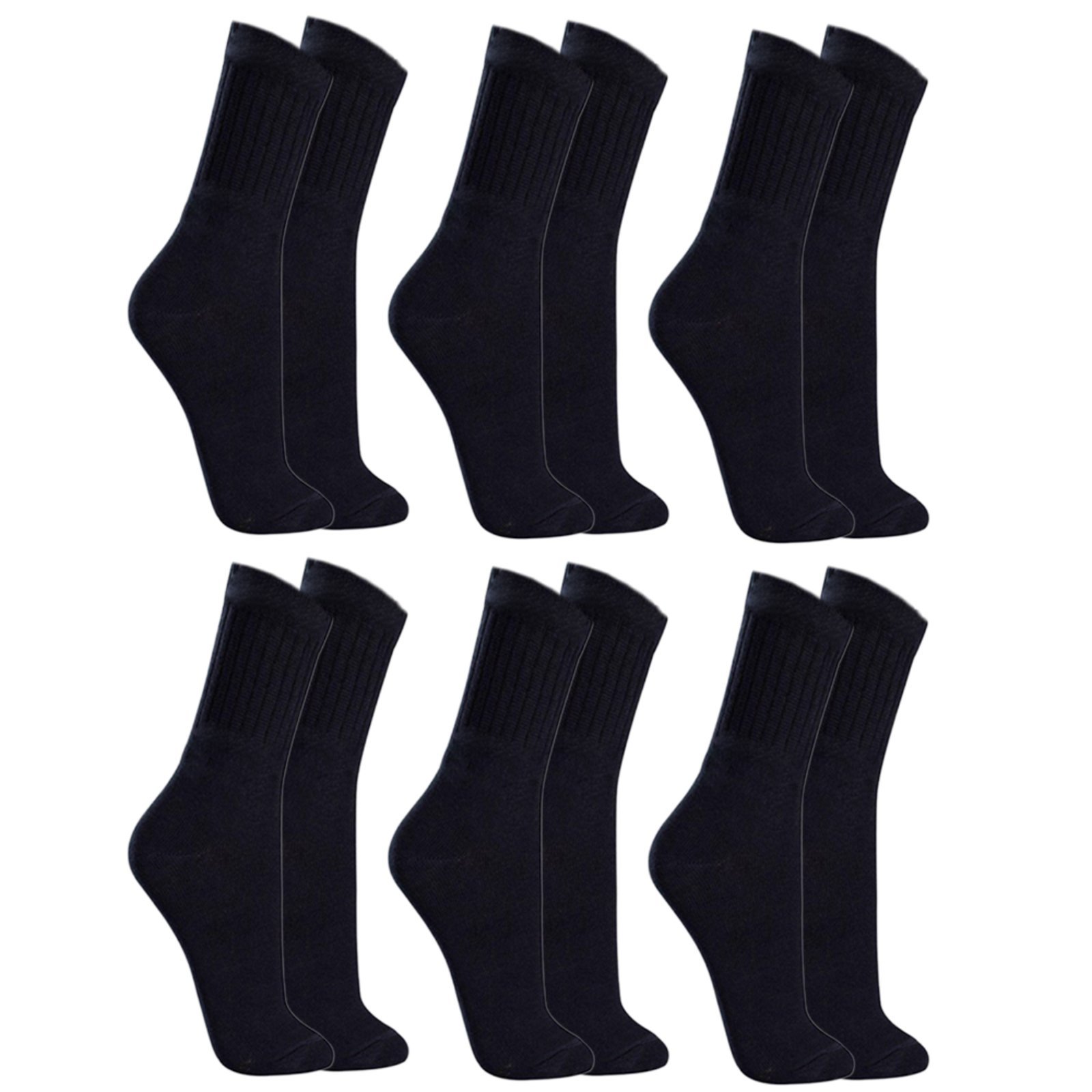 Kit 6 Pares Meias Selene Cano Longo Algodão Masculino Original Preto