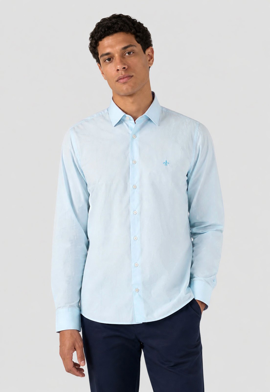 Camisa Masculina Dudalina Clássica Azul