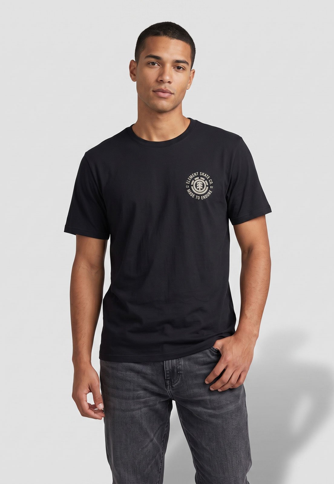 Camiseta Masculina Element Estampa Logo Preta