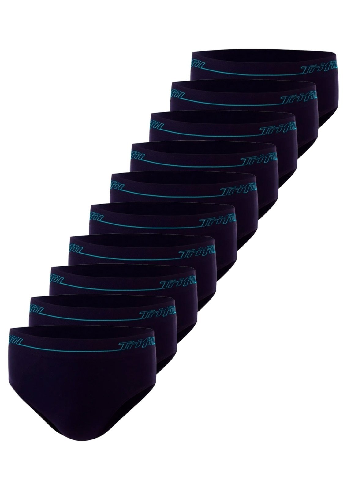 Kit com 10 Cuecas Slip Trifil 0543 Azul Marinho