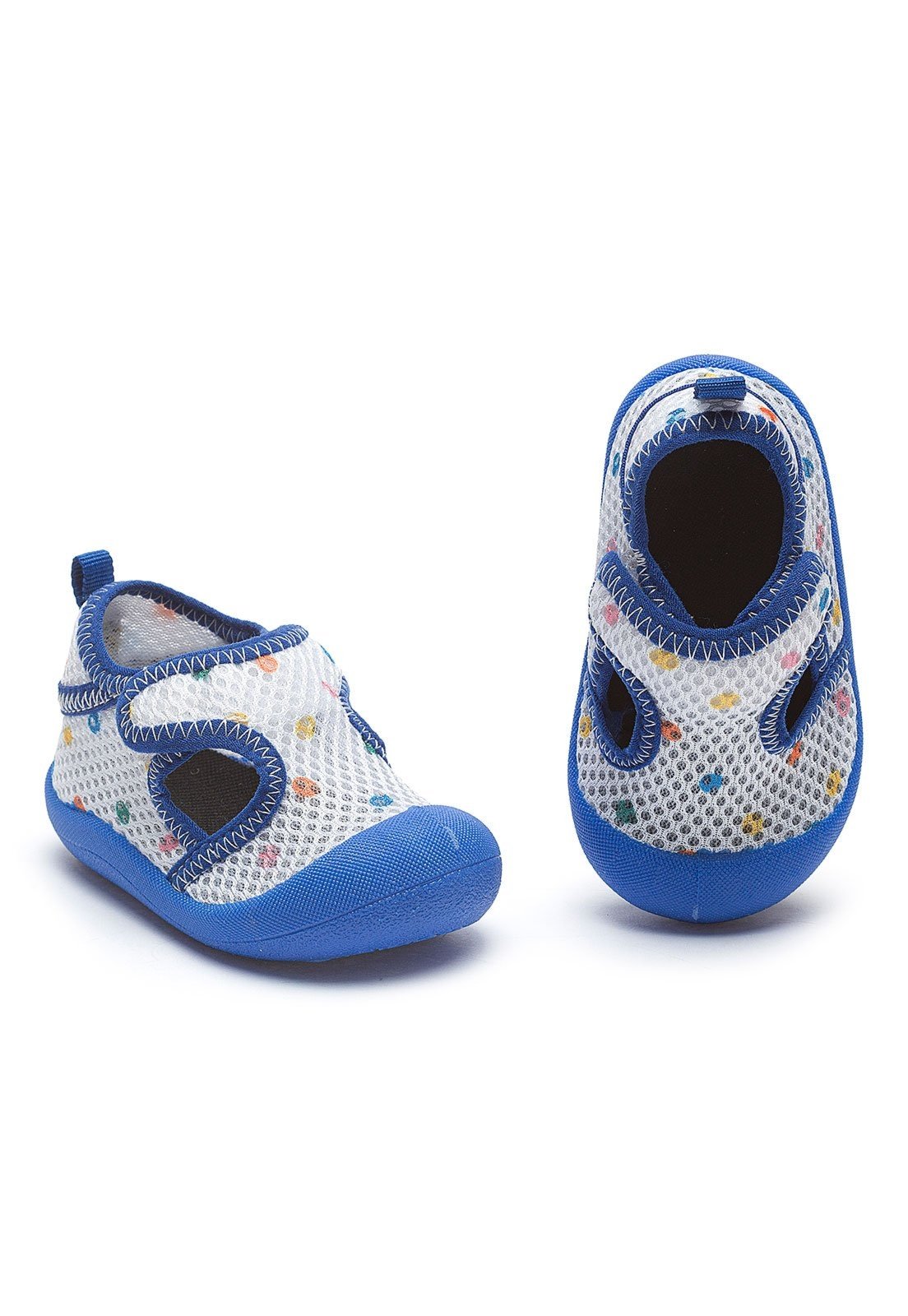 Infantil - Sapatinho Antiderrapante Primeiros Passos Menino Verão Azul Mzkid