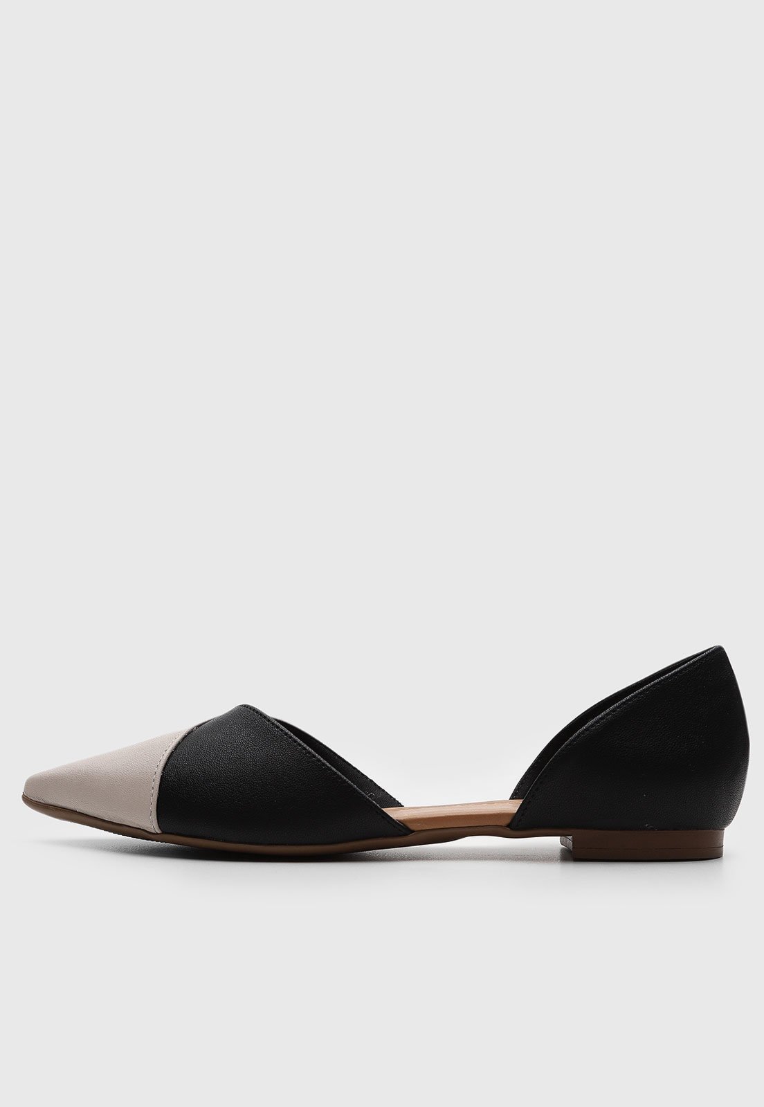 Sapatilha Slingback cê Color Block Preta