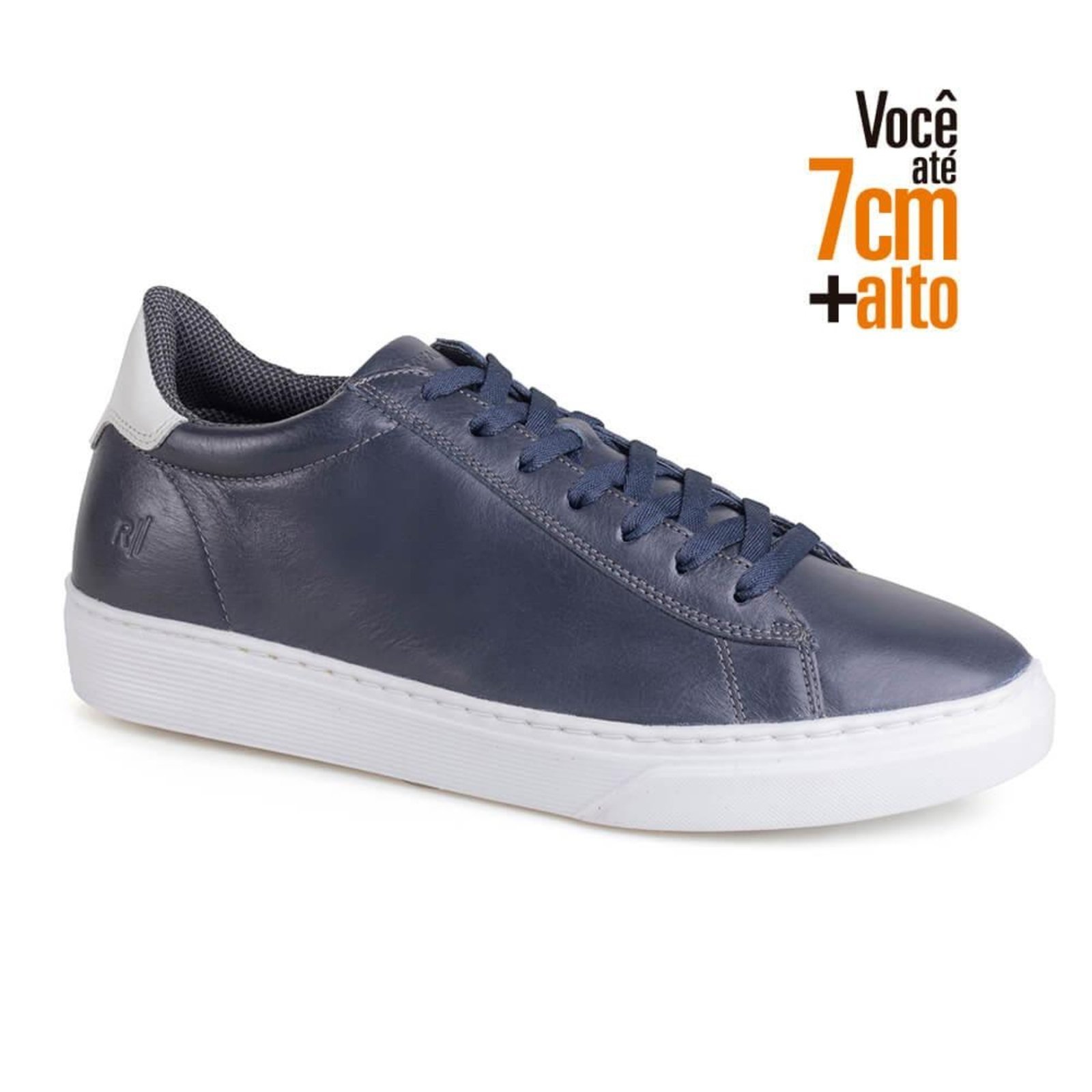 Sapato Social Rafarillo Couro Fly Você + Alto Azul Marinho