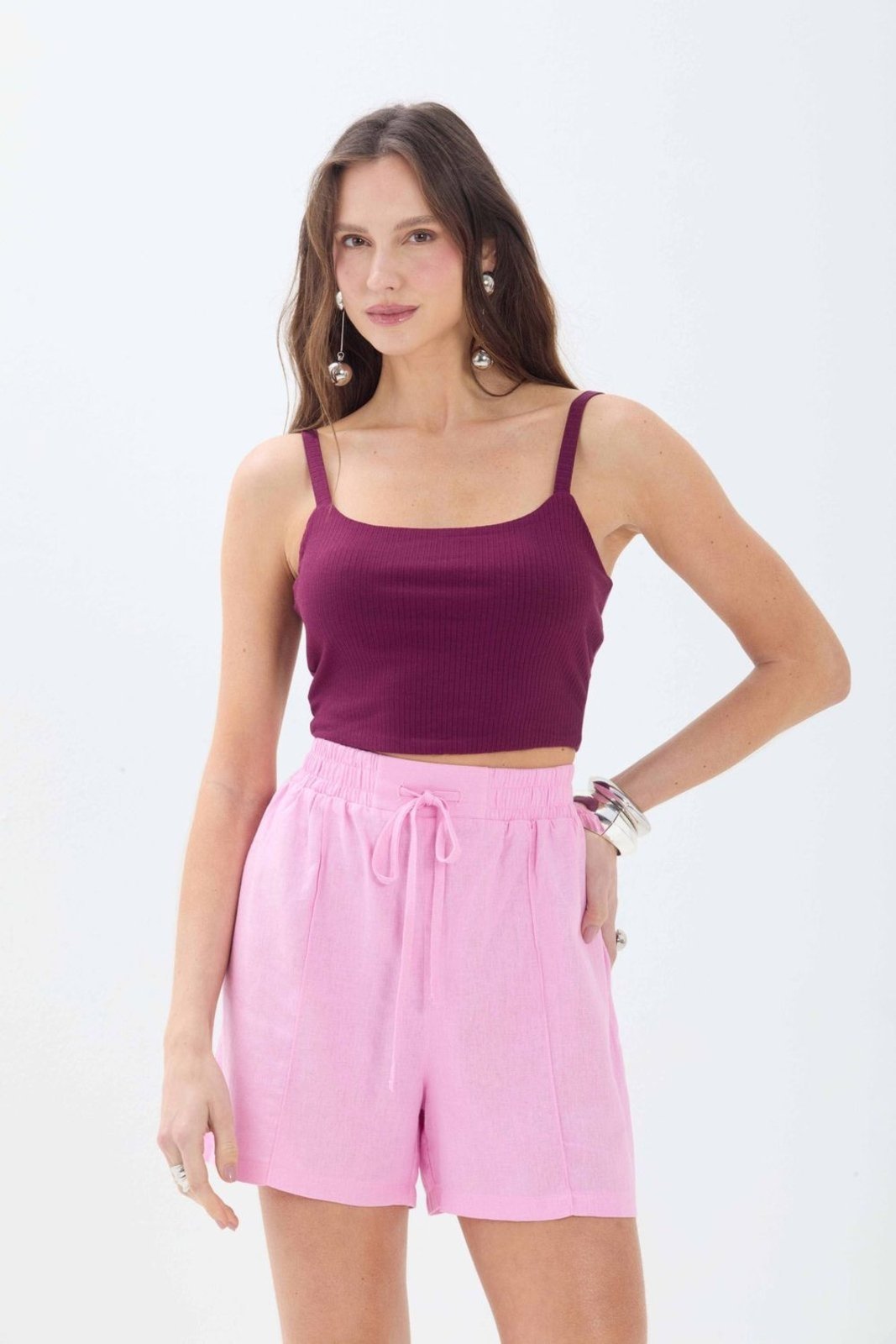 Short em Linho com Nervura ACT Feminino