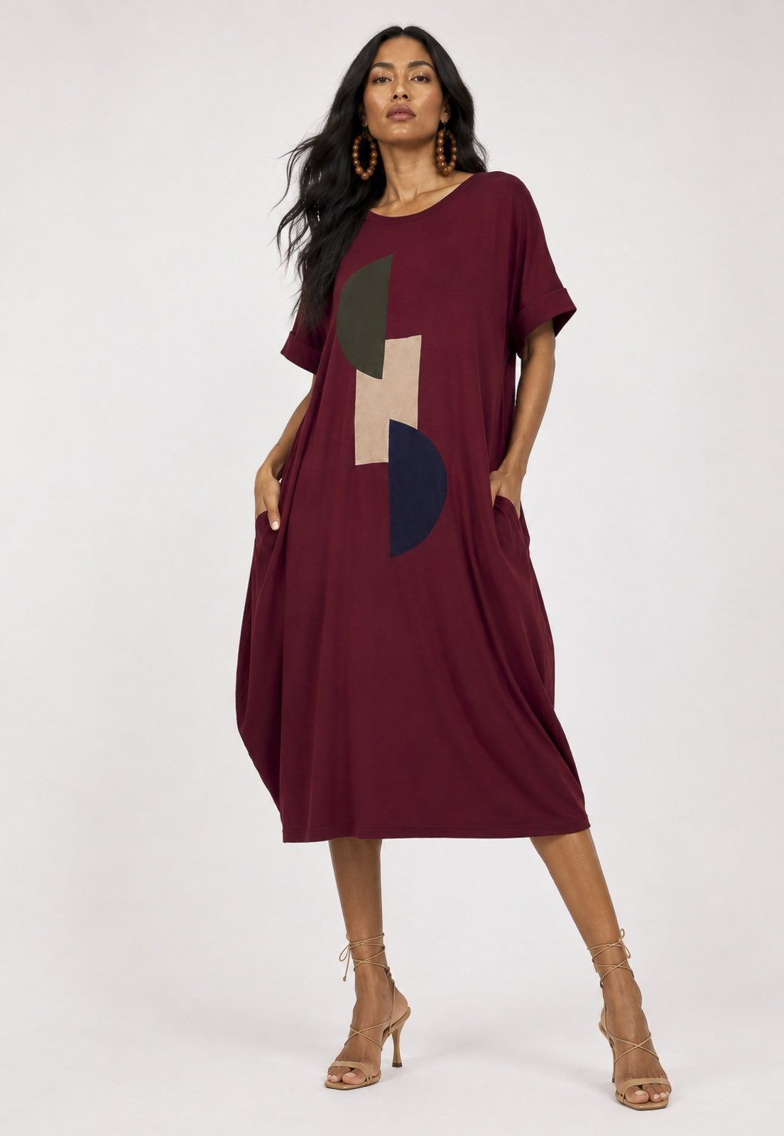 Vestido Amora Malha Amazonia Vital Midi Plus XXXXXX Bordô