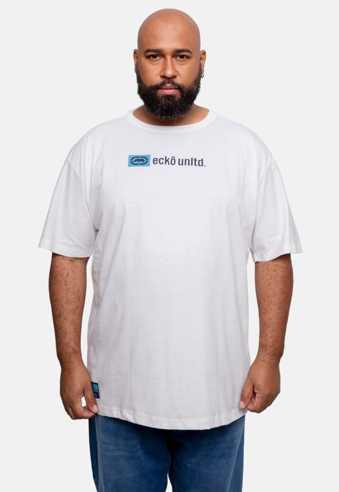 Camiseta Ecko Estampada Plus Size Branca