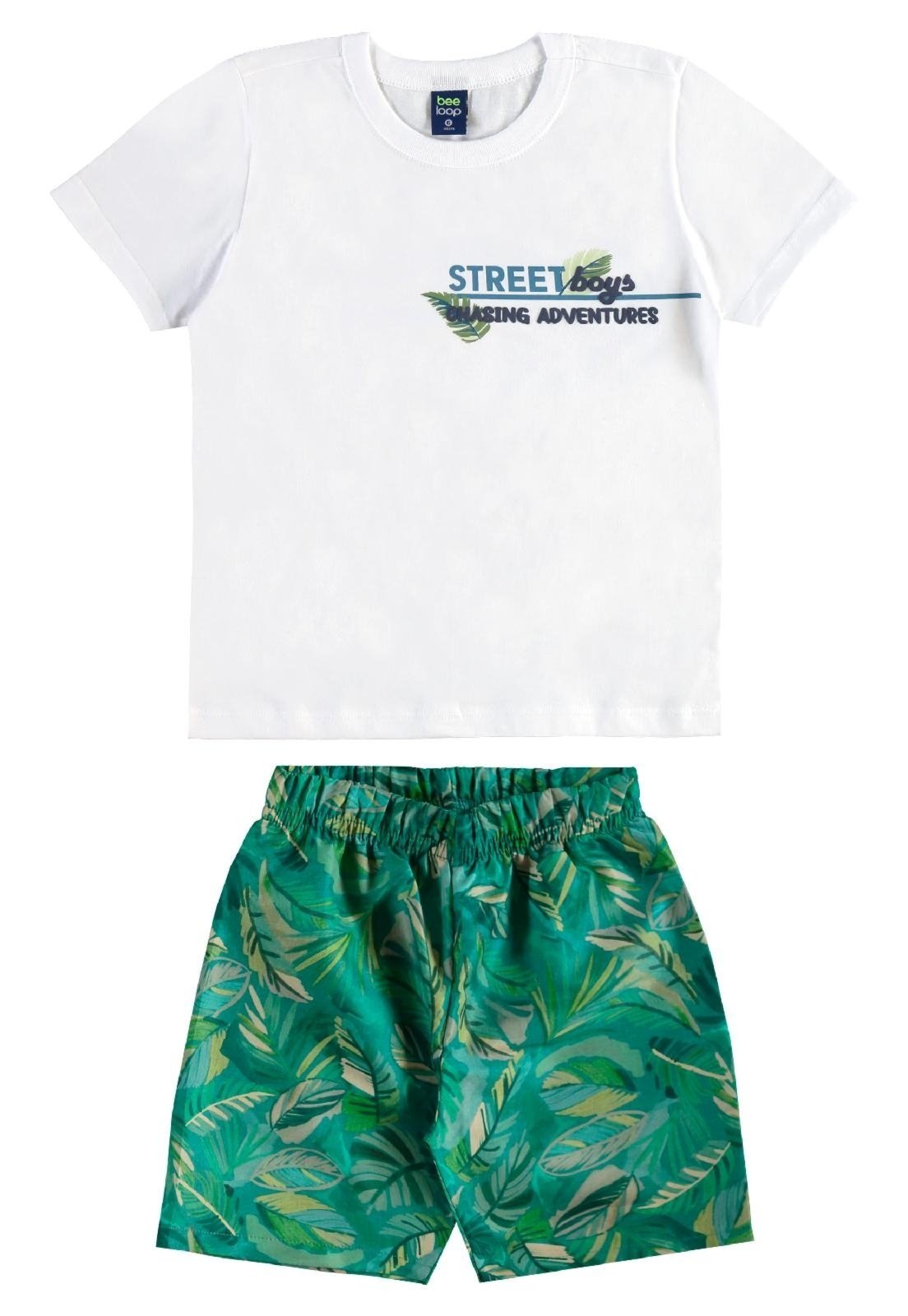 Infantil - Conjunto Camiseta e Bermuda Bee Loop Branco