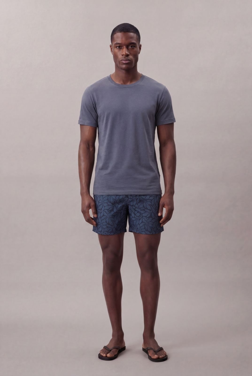 Shorts Swim Masculino Folhas - Marinho Calvin Klein Jeans