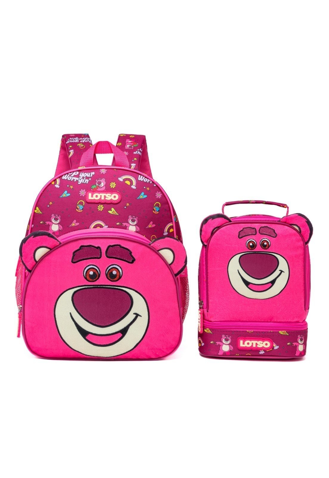 Infantil - Kit Mochila Lancheira Lotso Toy Story Escolar Passeio Disney