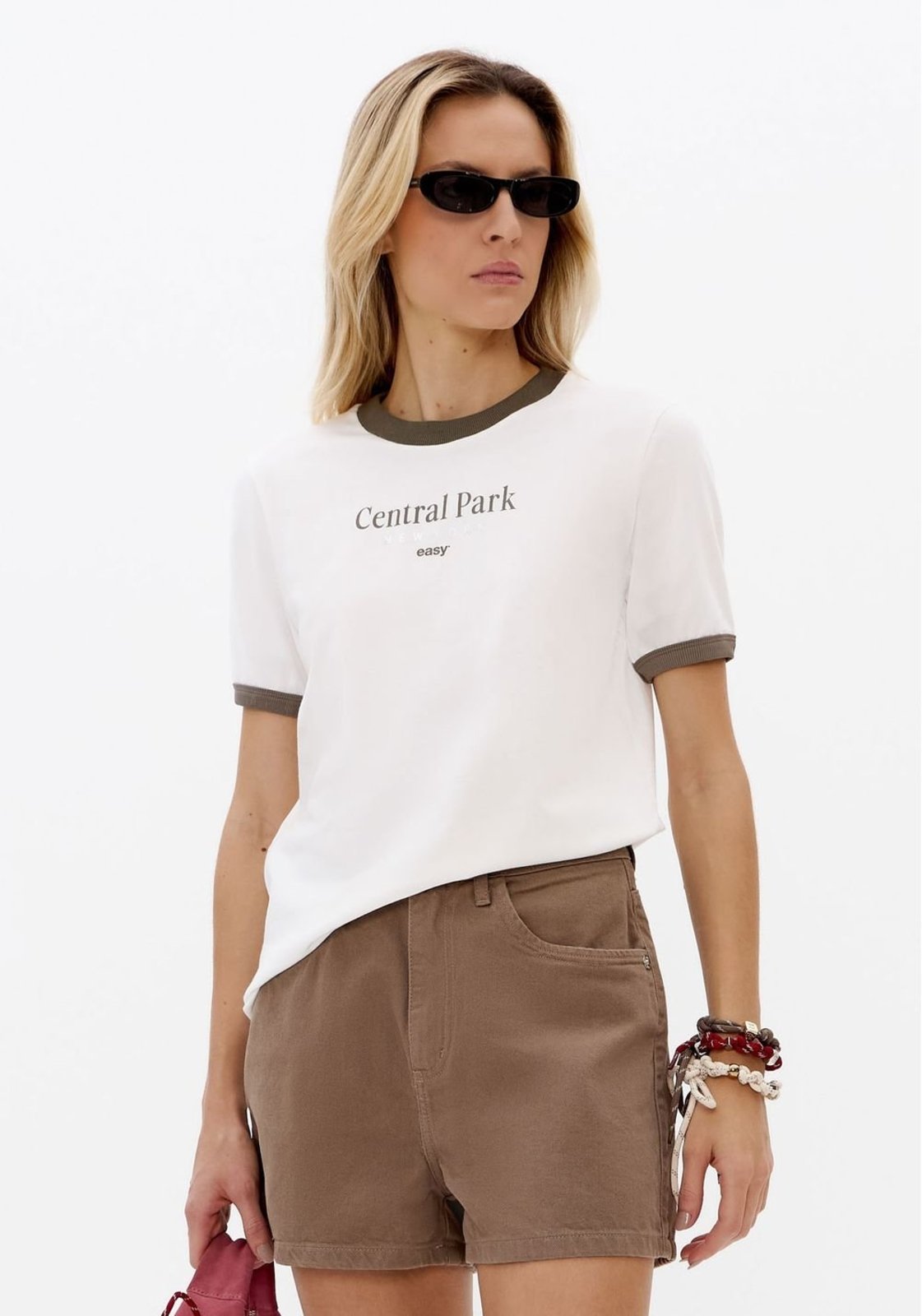 T-Shirt Baby Look Manga Curta Sport Easy