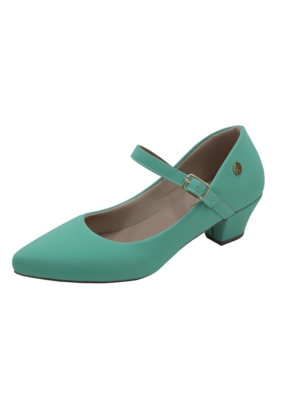 Scarpin Bico Fino Donna Santa Boneca Verde Nobuck
