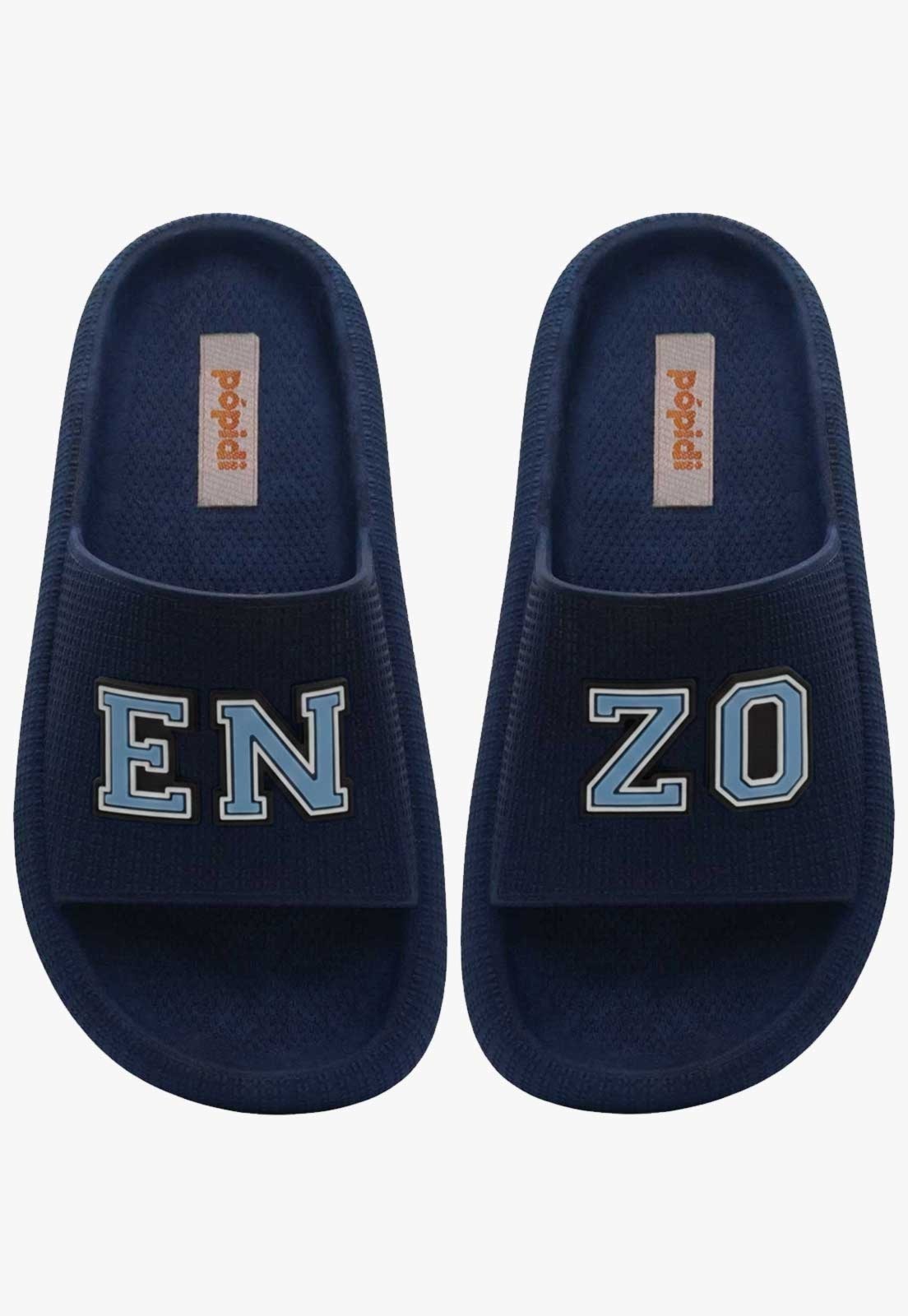 Infantil - Chinelo Pópidi Personalizado ENZO Estilo Nuvem Marinho