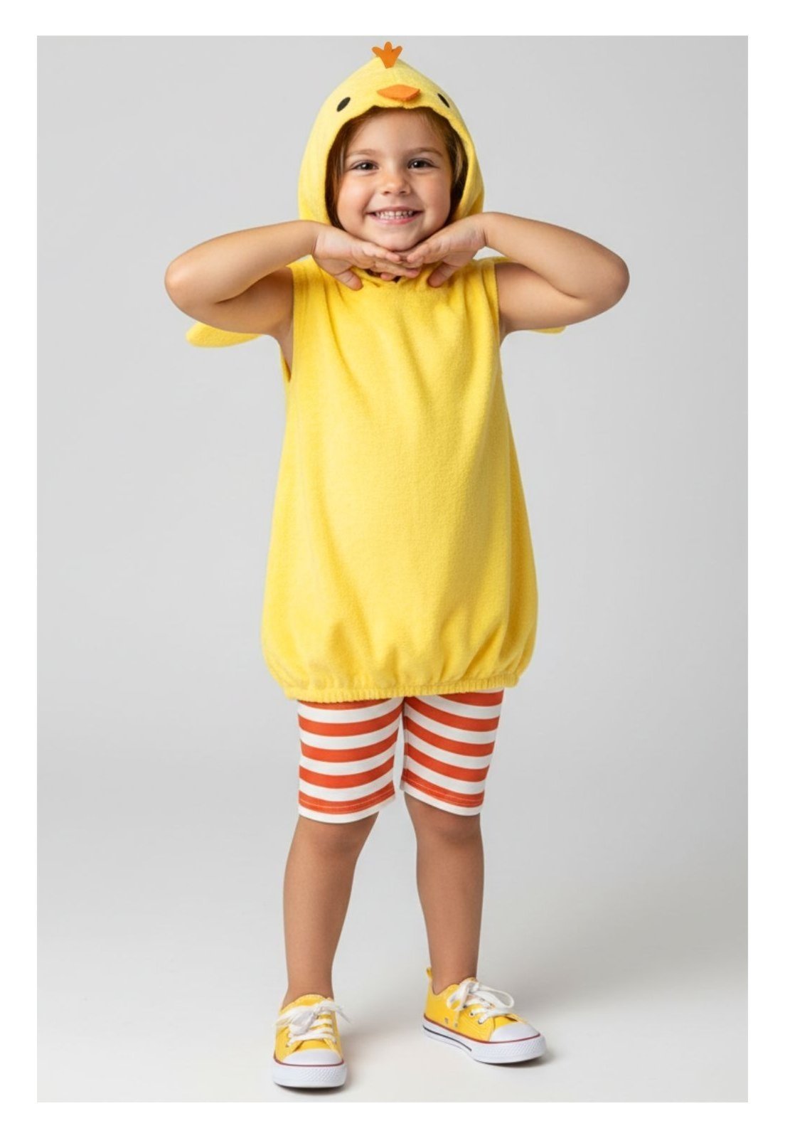 Infantil - Fantasia Bem Vestir Conjunto Pintinho Amarelinho Blusa e Ciclista