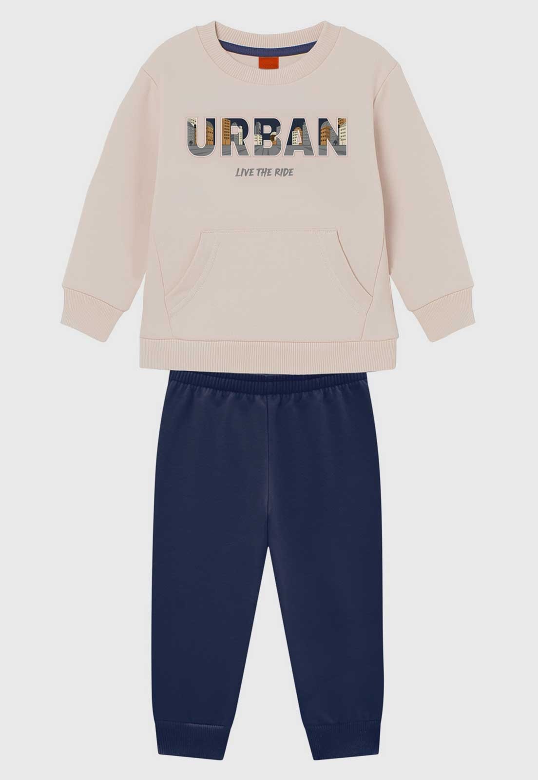 Infantil - Conjunto Kyly Estampa Urban Bege