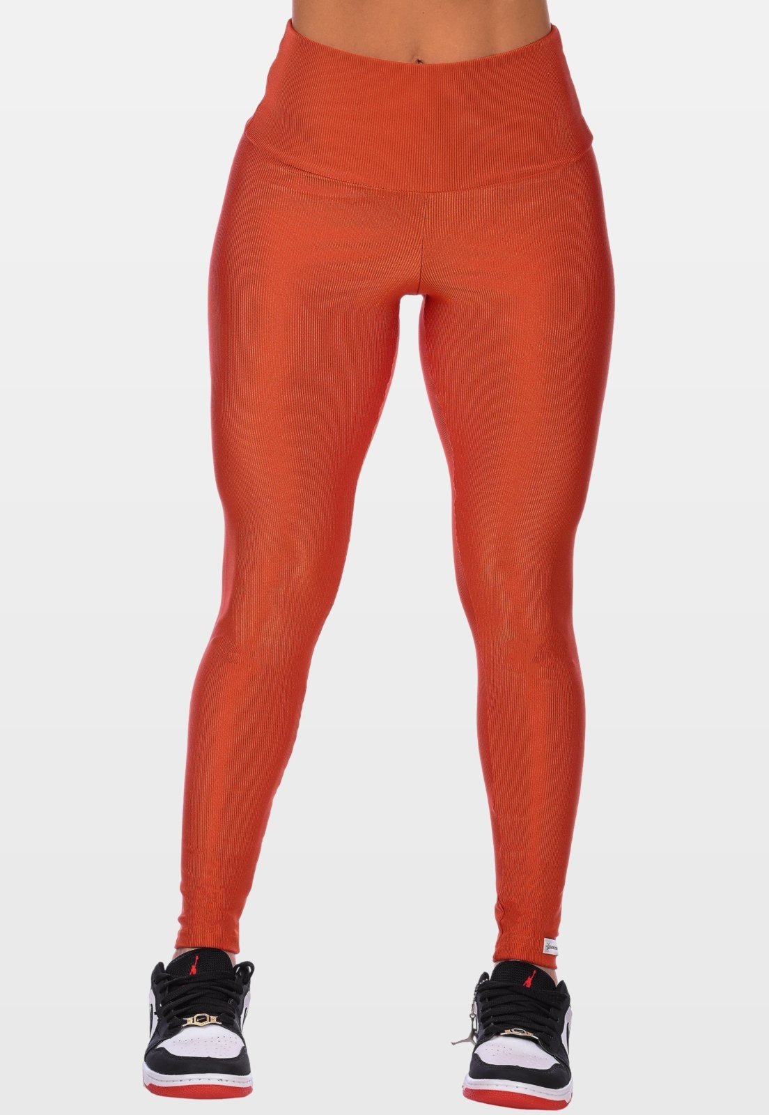 Vista 2 Calça Legging Fitness Cós Alto Summer Soul Básica Canelado laranja Summer Soul laranja