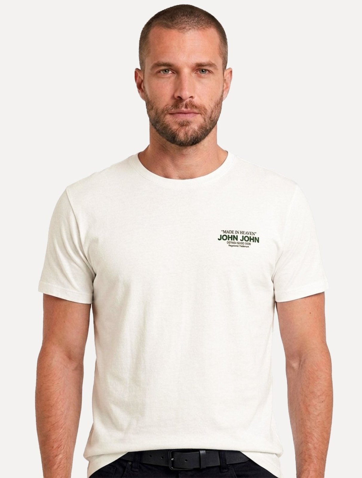 Camiseta John John Masculina Slim Fit Statement Off White