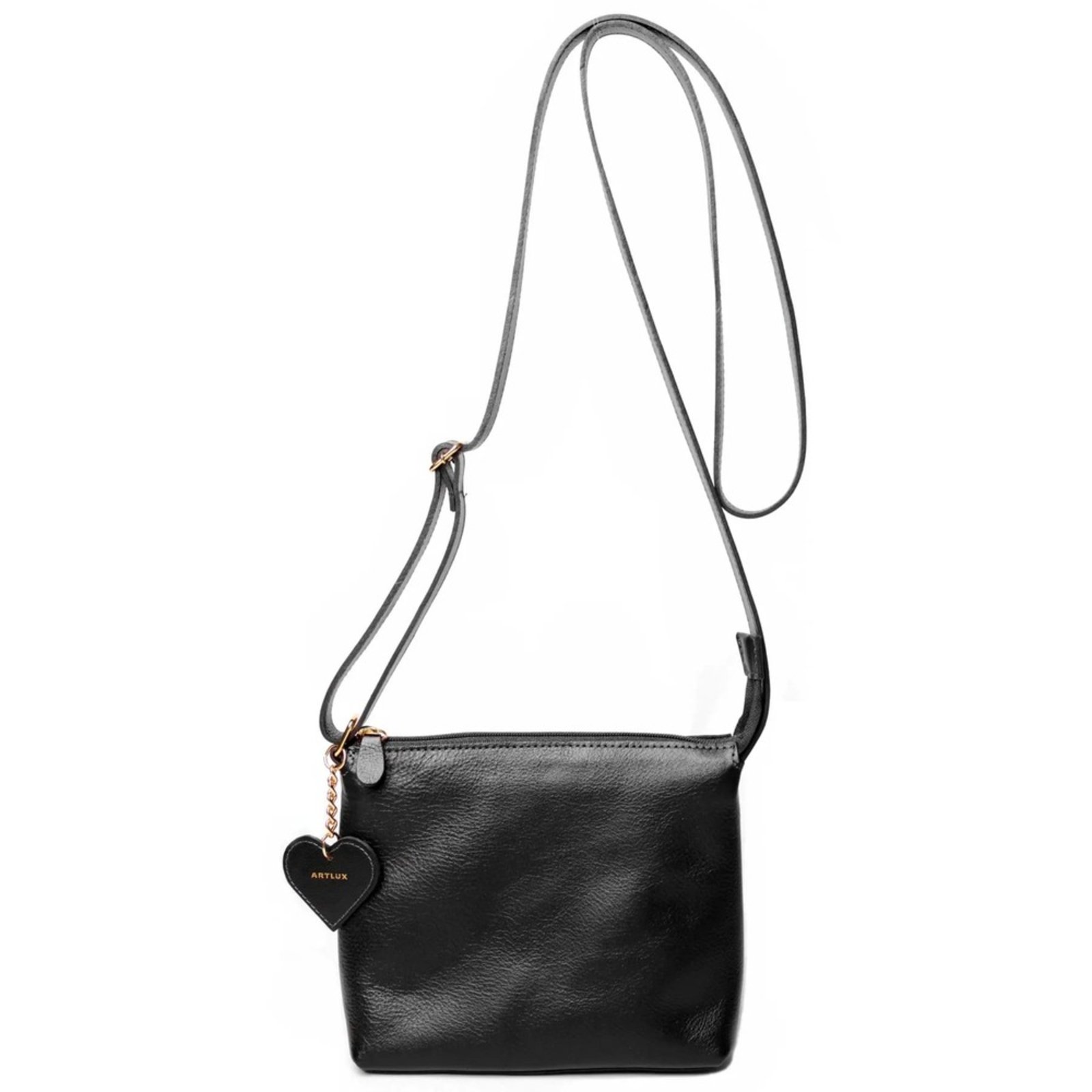 Bolsa Transversal em Couro Artlux Preto 9061