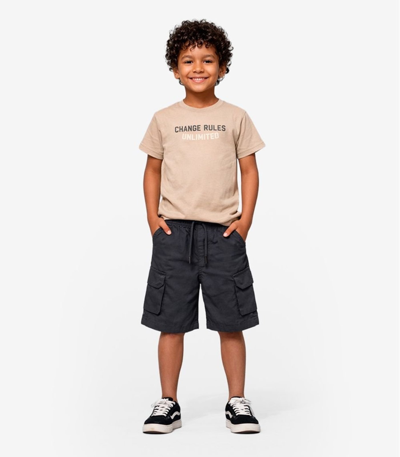 Infantil - Conjunto Camiseta Com Bermuda Select Bege