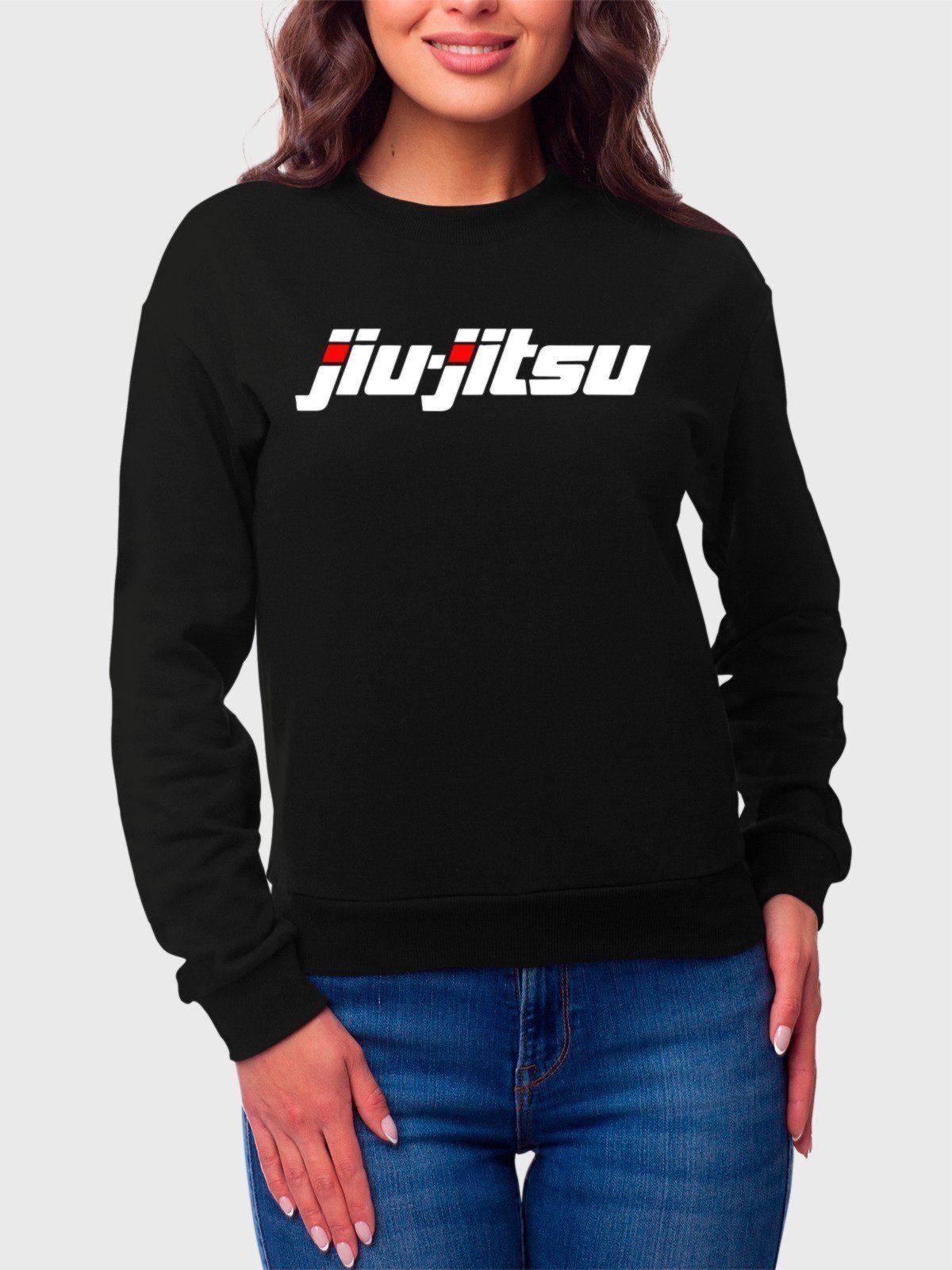 Vista 2 Moletom Gola Redonda Feminino Flanelado Estampa Jiu-Jitsu Benellys preto Benellys preto