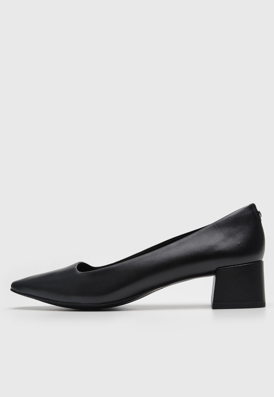 Scarpin Feminino Loucos e Santos Salto Bloco Ponta Quadrada Preto