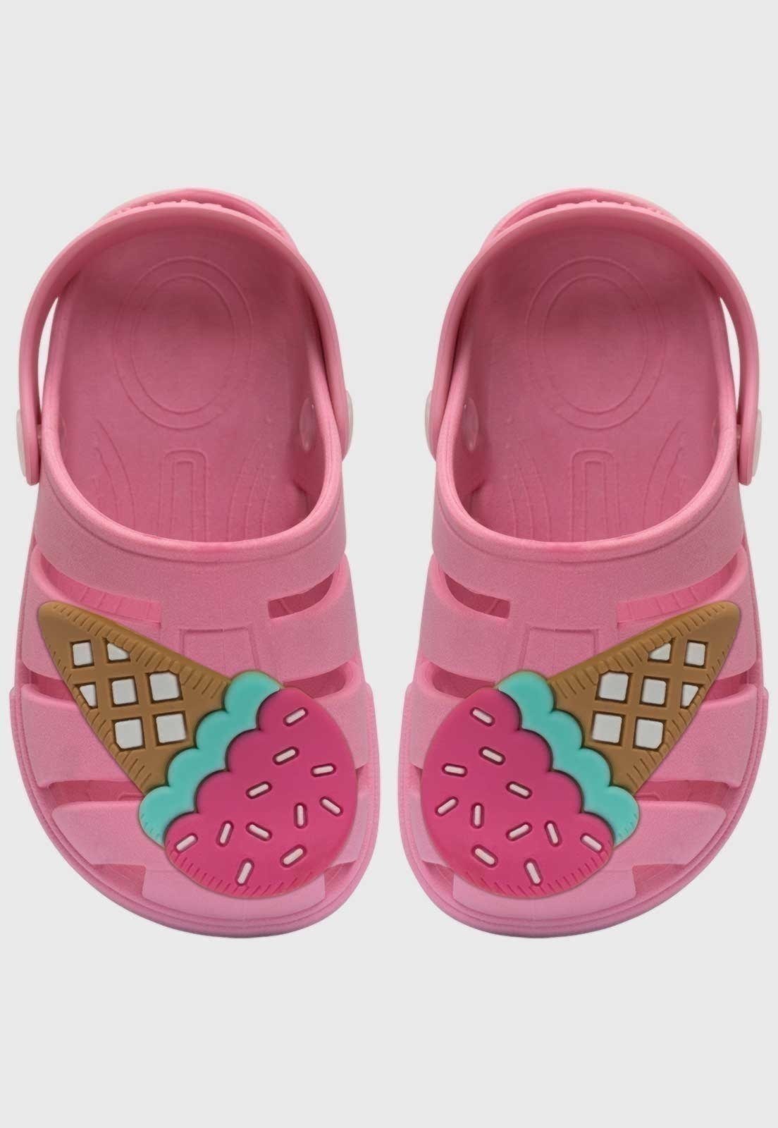 Infantil – Sandalia Babuche Pópidi Menina Sorvete Rosa