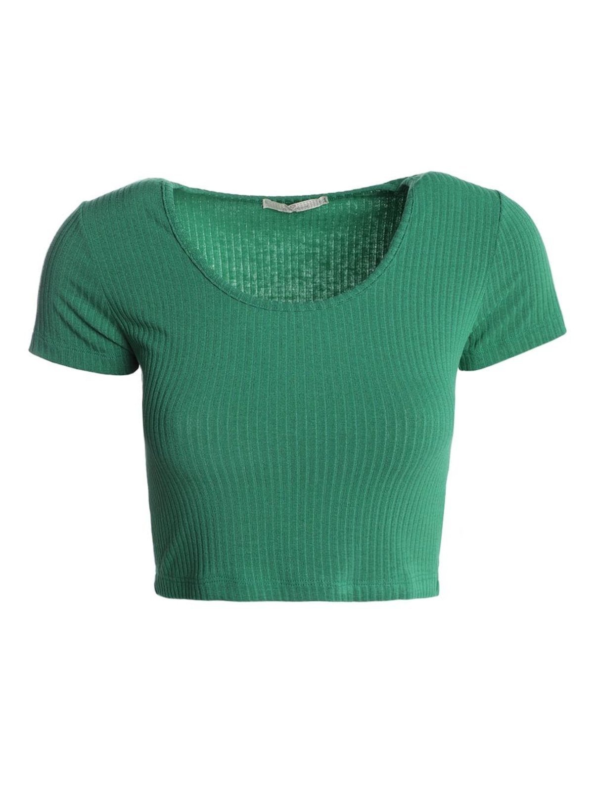 Vista 2 Blusa Canelada Cropped Manga Autentique Feminina verde Autentique verde