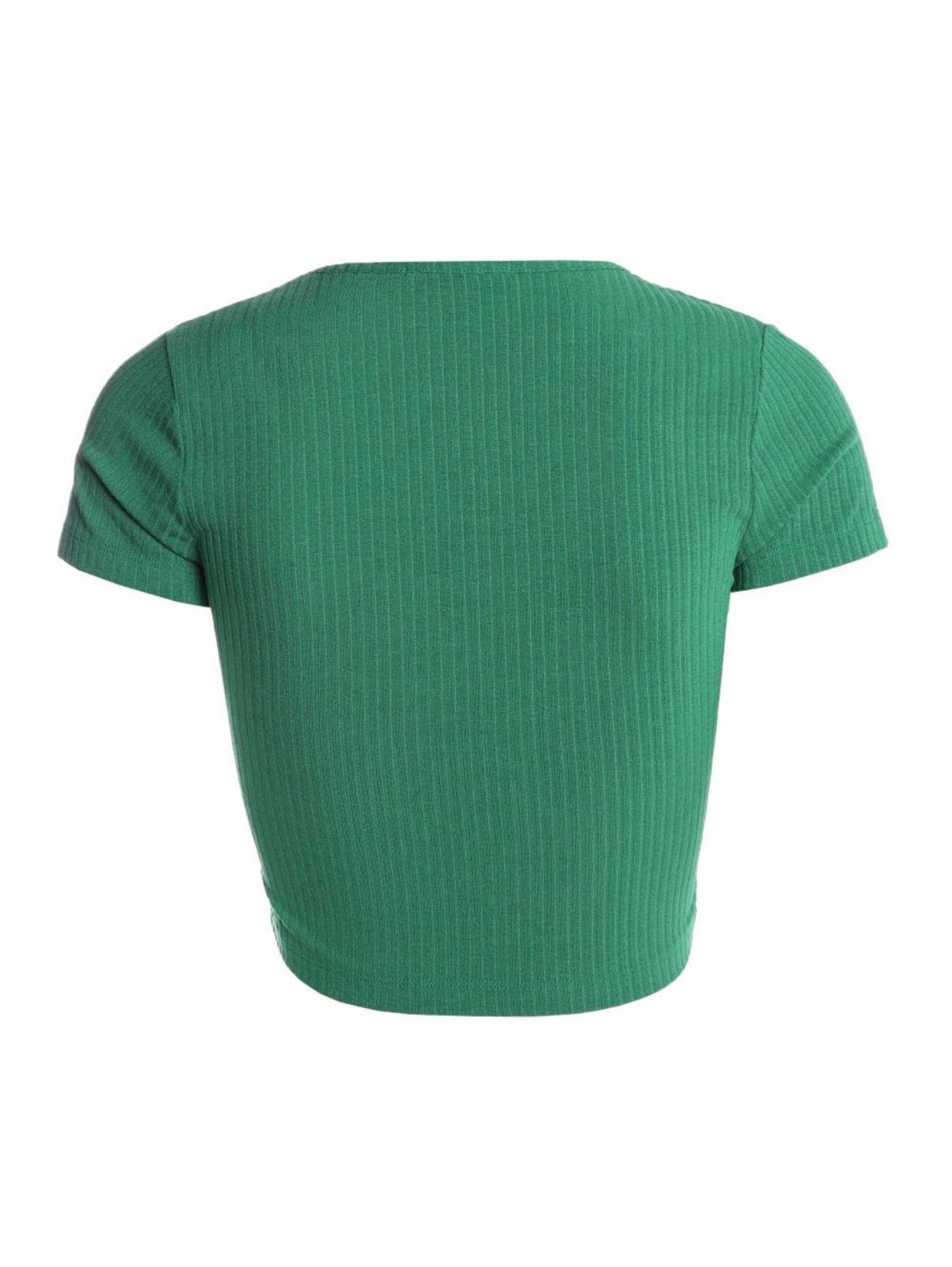 Vista 3 Blusa Canelada Cropped Manga Autentique Feminina verde Autentique verde