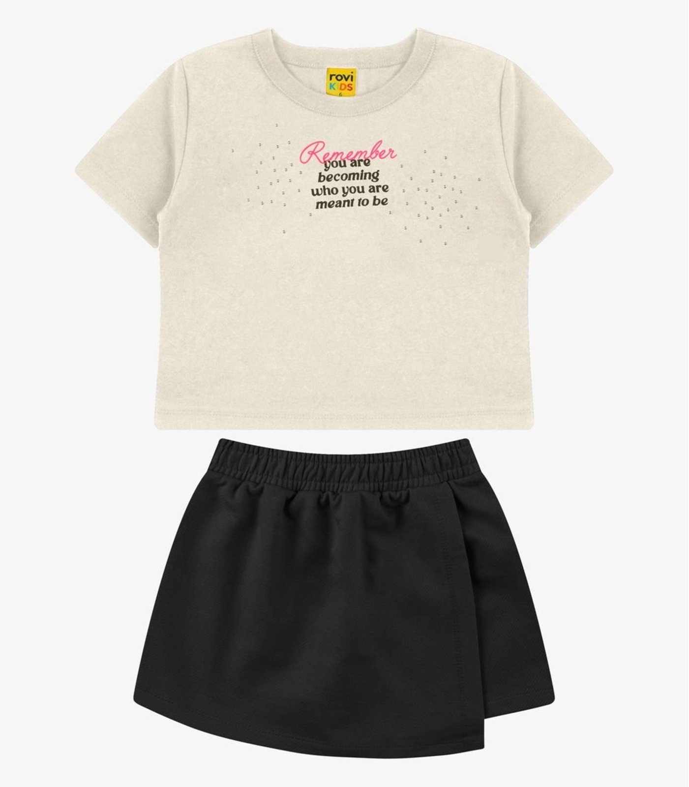 Infantil - Conjunto Blusa com Shorts Saia Rovi Bege