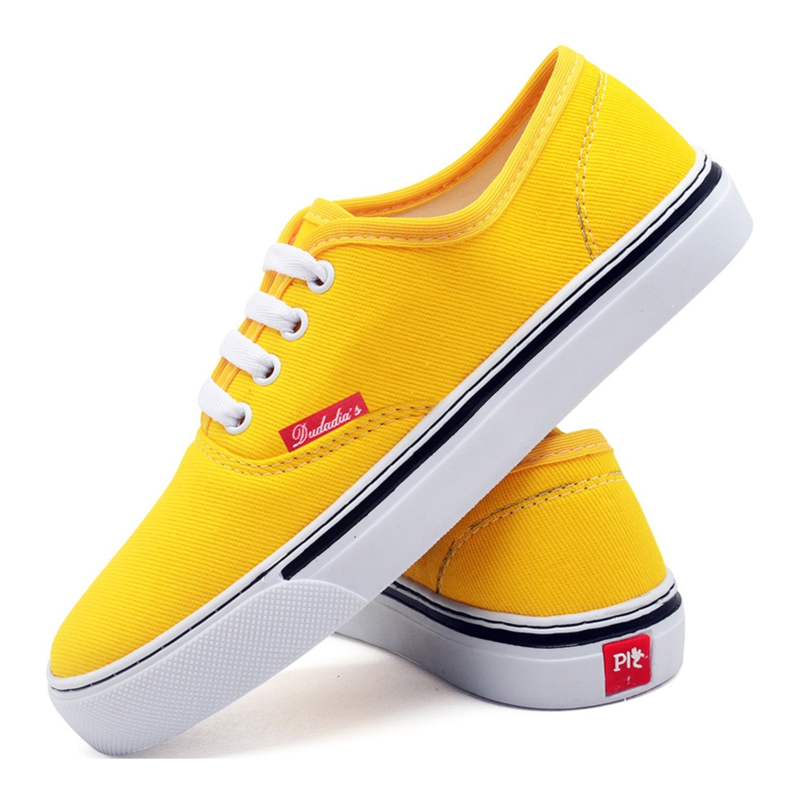 Tênis Feminino Old Scholl Casual Lona Polo Blu Leve na cor Amarelo