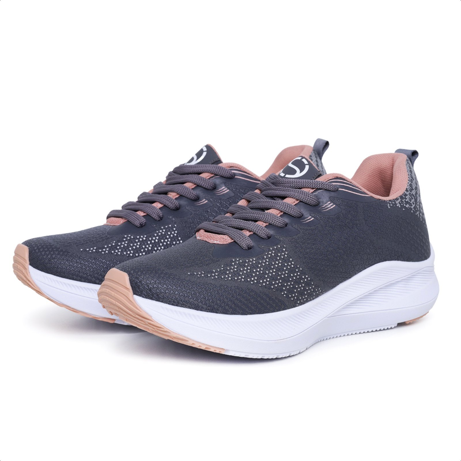 Vista 3 Combo 3 Pares Tênis Esportivo Feminino Masculino Super Macio Lançamento com e com OUSY SHOES branco/cinza/grafite/pink/preto/rosa/rosê rosa OUSY SHOES branco/cinza/grafite/pink/preto/rosa/rosê rosa