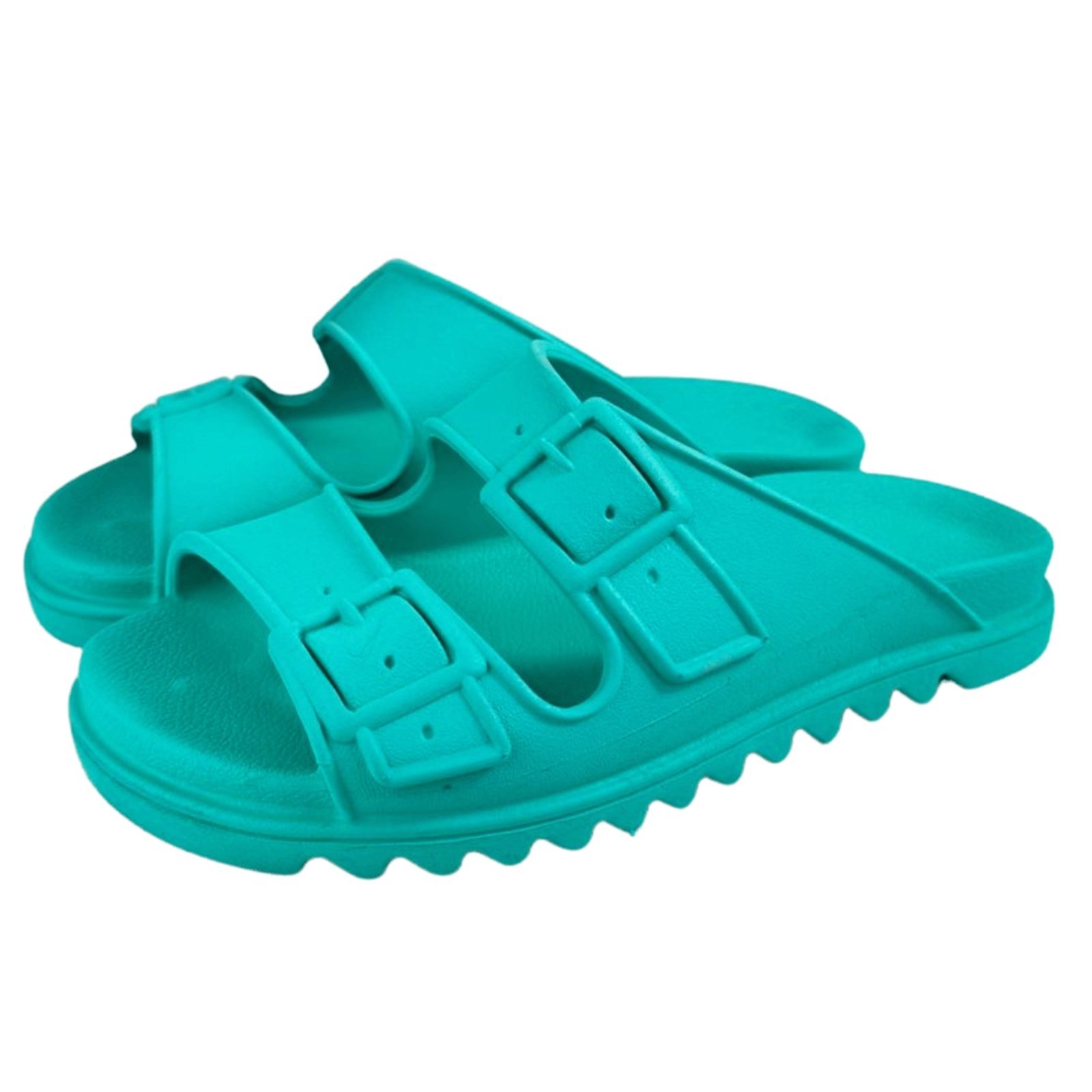 Chinelo Feminino Flat Anna Andrade Casual Anatômico Versátil Conforto Papete Verão Azul Turquesa