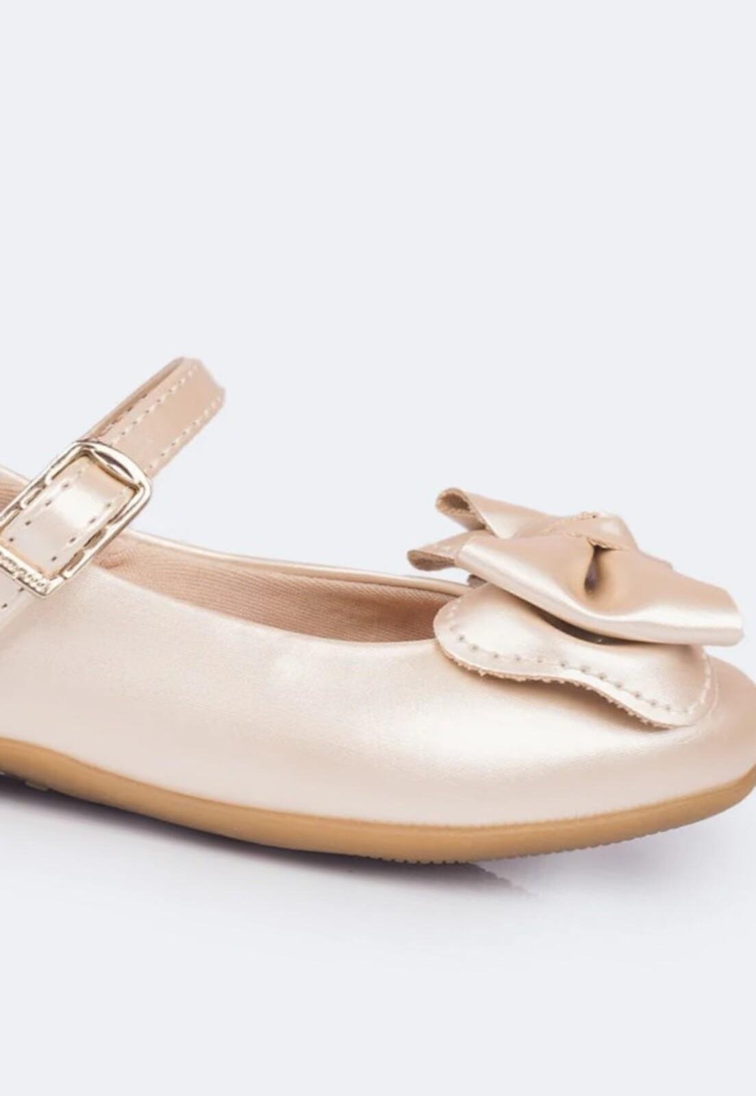 Vista 3 Infantil - Sapato Pampili Bailarina com Pingente Perolado PKT nude PKT nude
