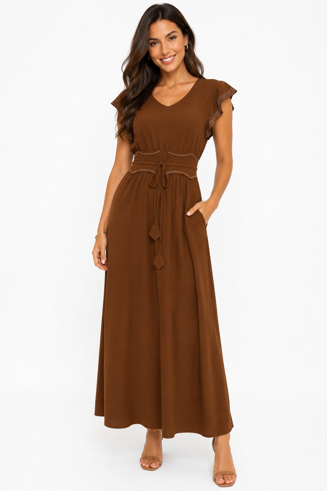 Vestido Longo D Bell Outlet Chocolate