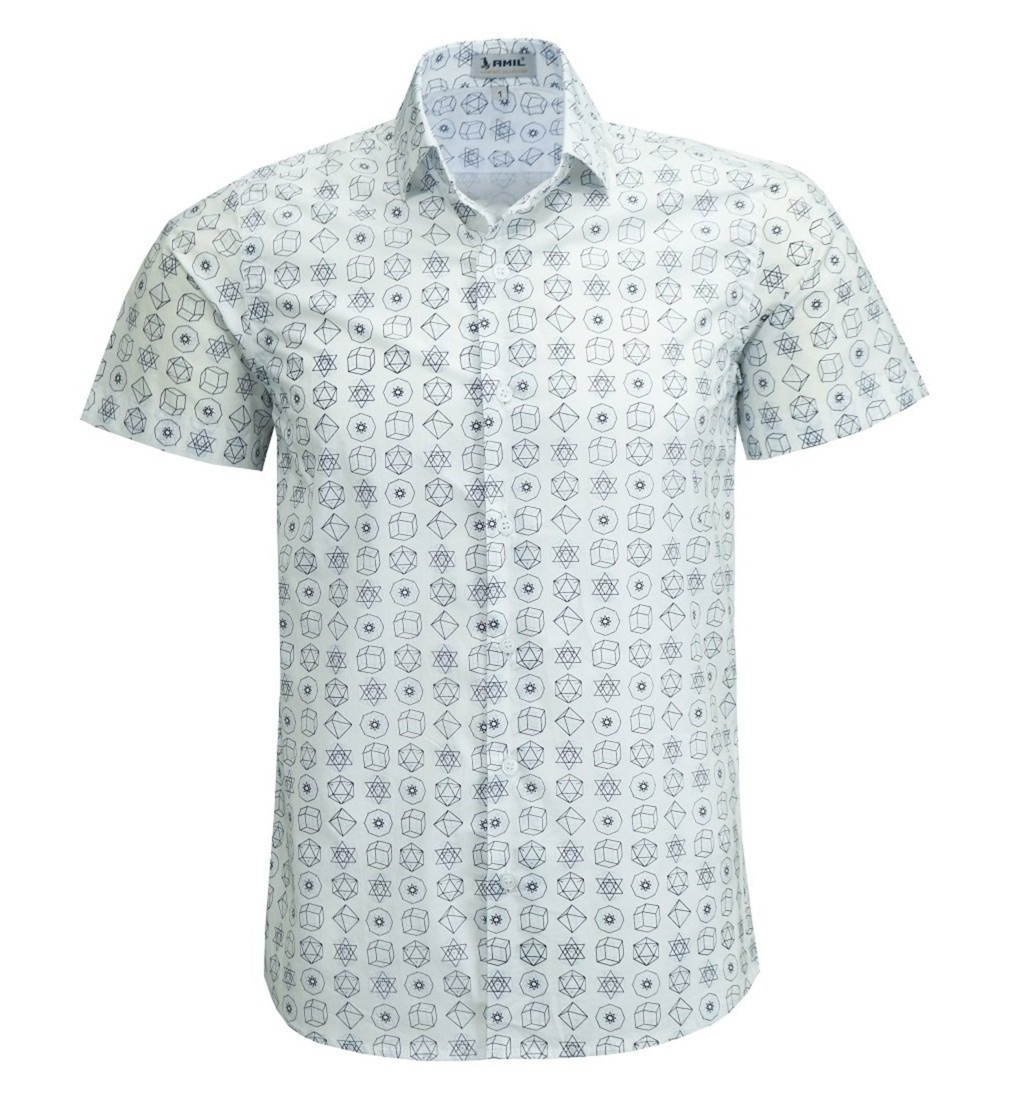 Camisa Floral Masculino Amil Pictur Algodão Fio60 Aveludado M/Curta Cor07