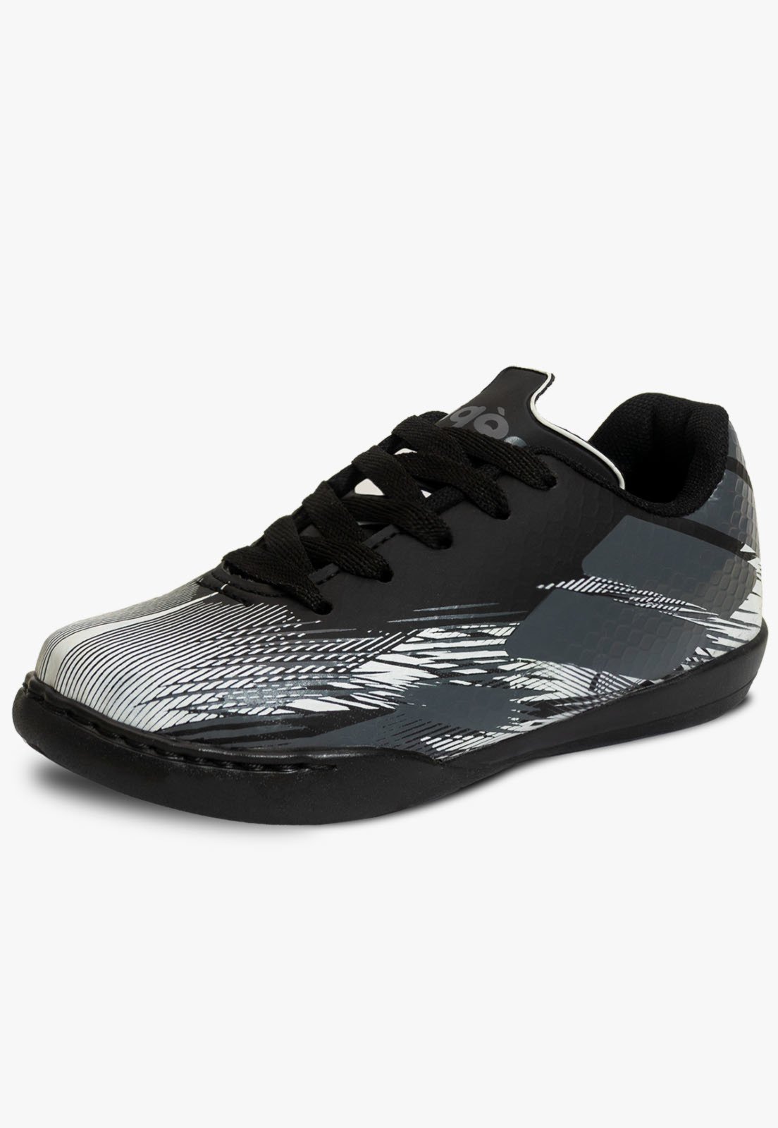 Infantil – Chuteira Futsal Pópidi Preto/Cinza