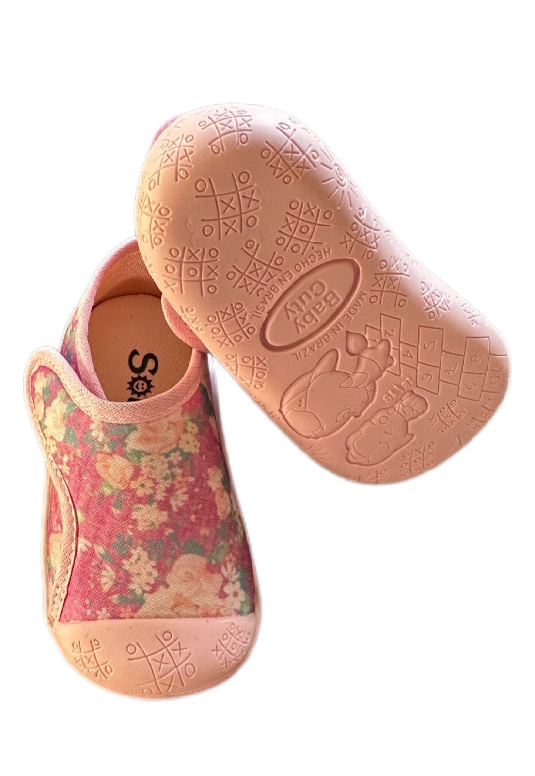 Vista 3 Infantil - Tênis meia Solzim calce fácil PINK floral pink Solzim floral pink