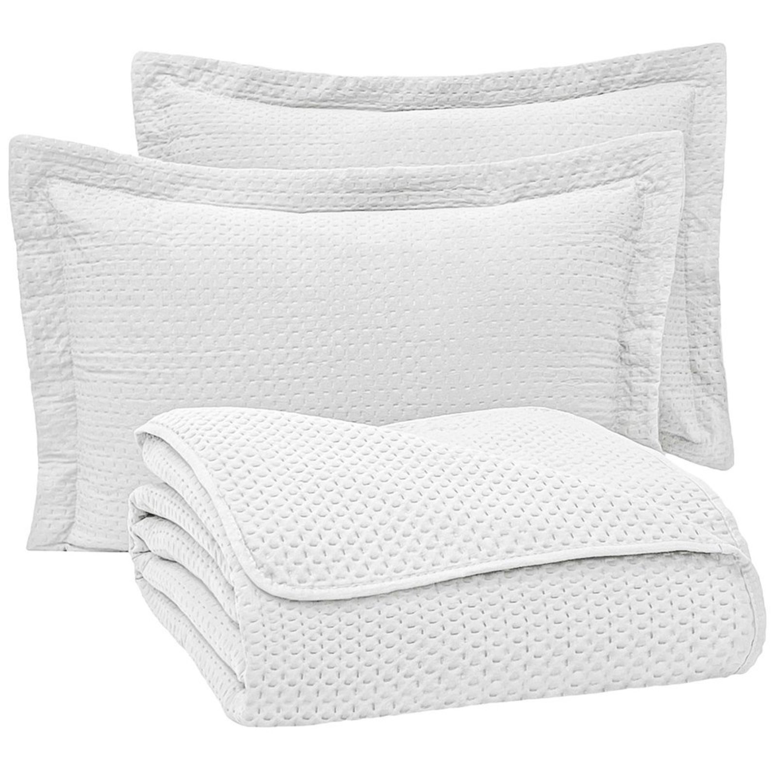Cobre Leito Colcha Inspiração Queen 3 Peças Bege - Branco