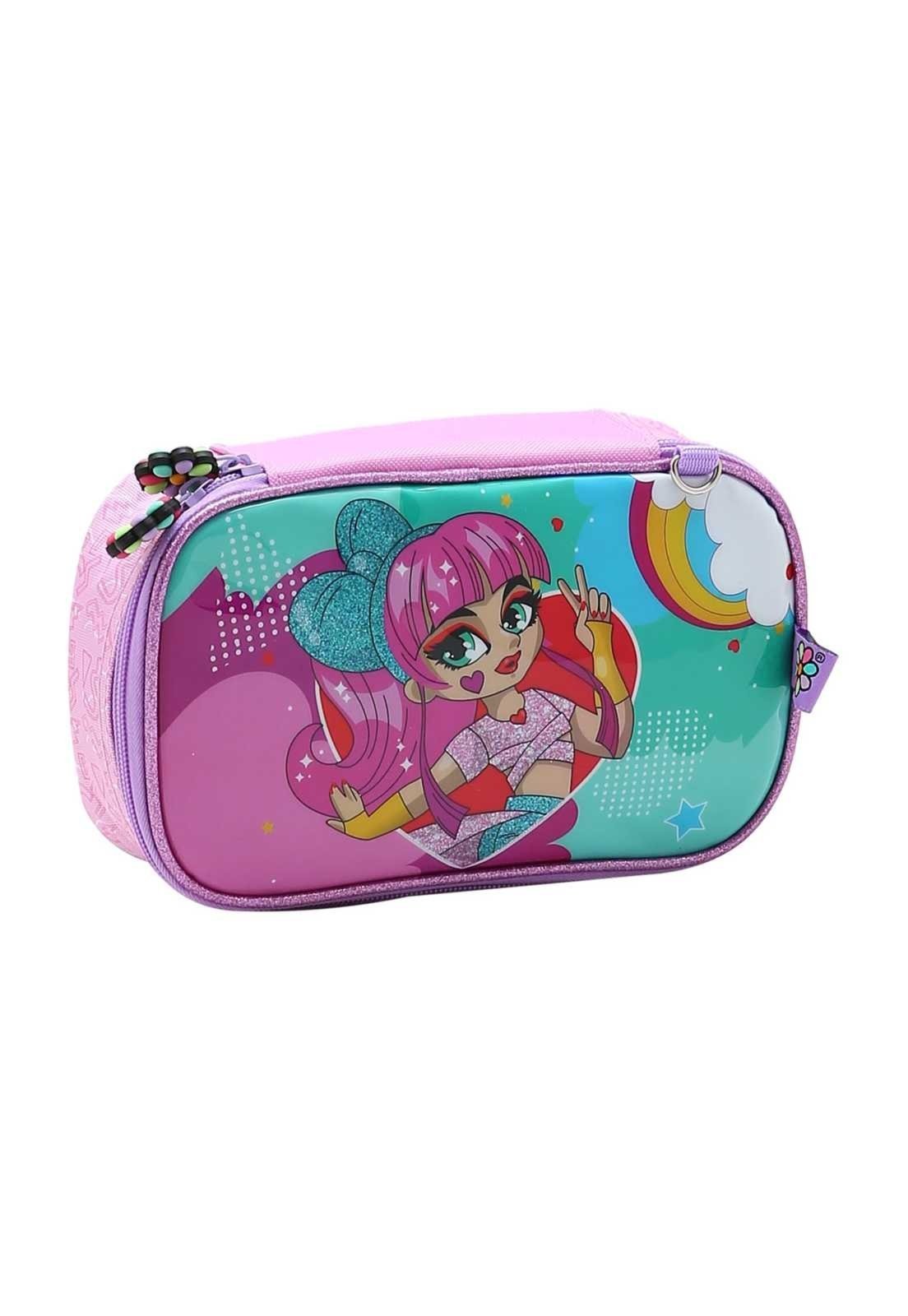Estojo Escolar Estampa Menina Patins