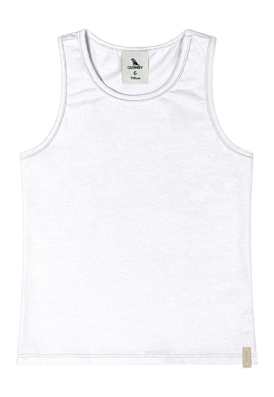 Infantil - Regata Básica em Cotton Menina Quimby Branco