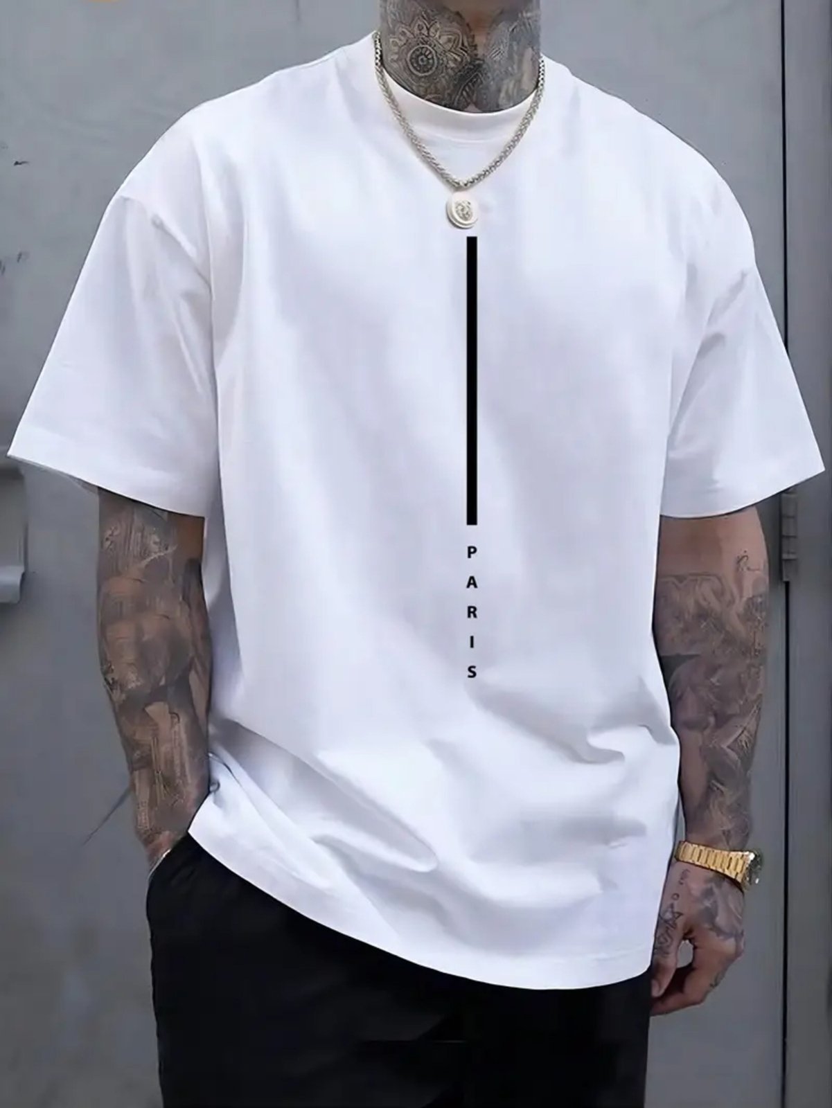 Camiseta Estampada Oversized Traços Paris Safira Moda Algodão Branca