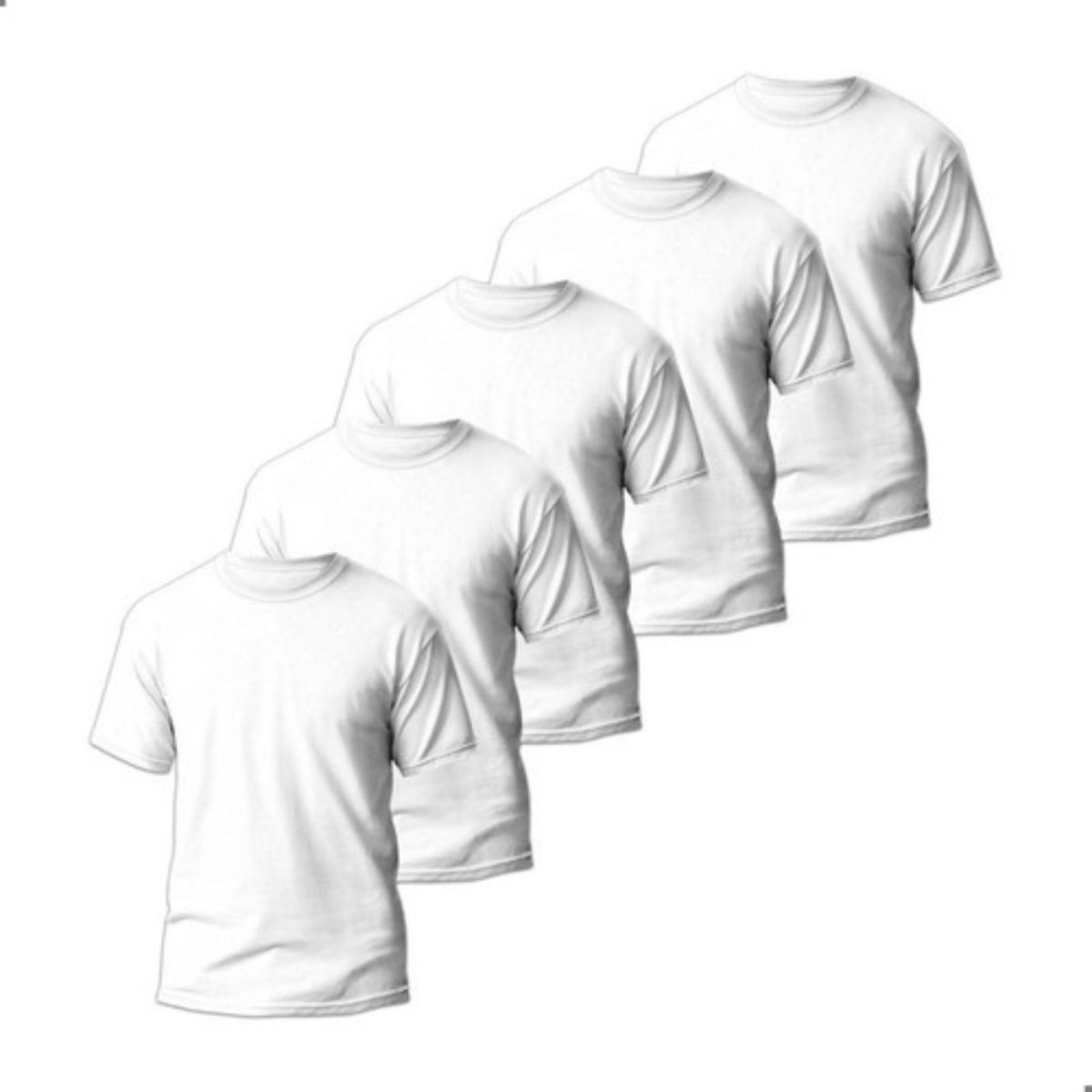 Kit 5 Camisetas Básicas Masculina Dry Fit Lisa Tradicional Academia Treino