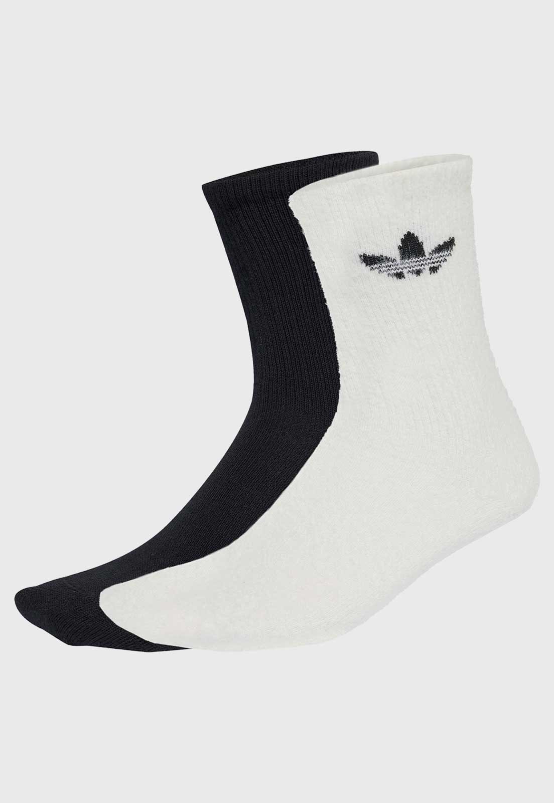 Kit 2 Meia Unissex adidas Originals Cano Médio Felpuda Branco